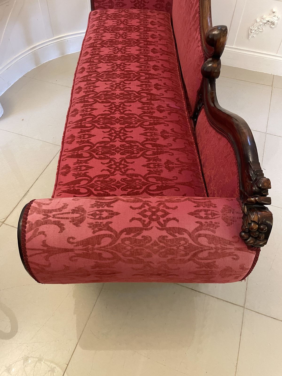 Outstanding Quality Antique 19th Century Carved Mahogany Chaise Longue photo buy