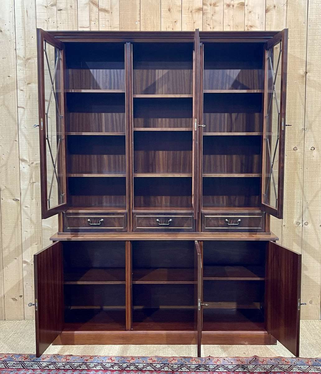 English Bookcase 2 Bodies In Mahogany, Work From The 1970s photo furniture
