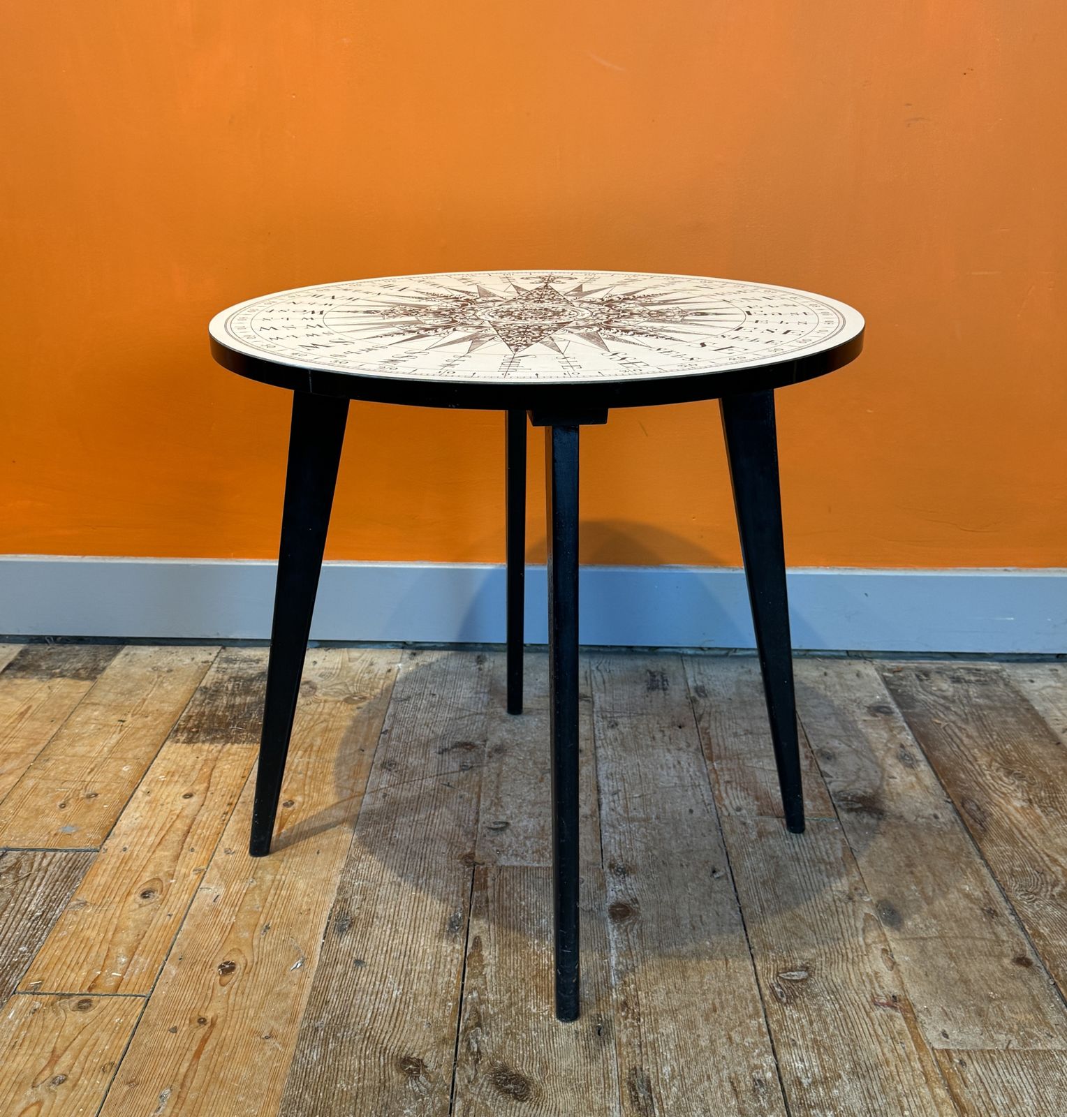 Mid Century Fornasetti Style Compass Occasional Table photo furniture