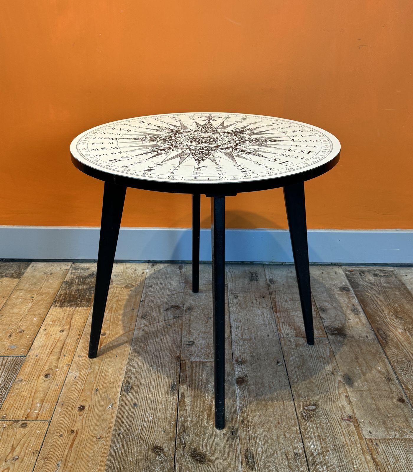 Mid Century Fornasetti Style Compass Occasional Table photo for sale