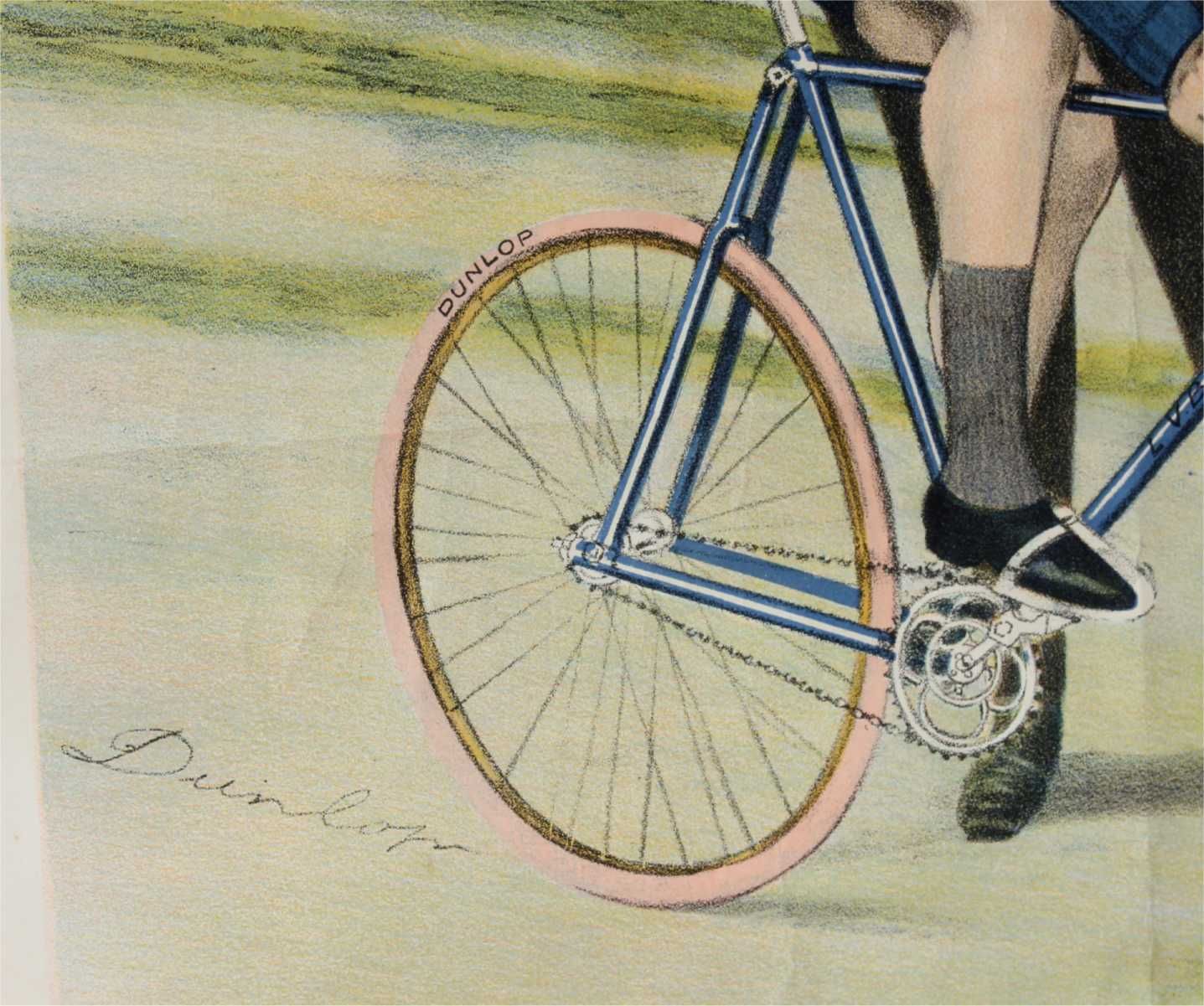 Saphir Cycles Poster. Francois Faber. Dunlop Bike Tyres Tour De France. photo Art