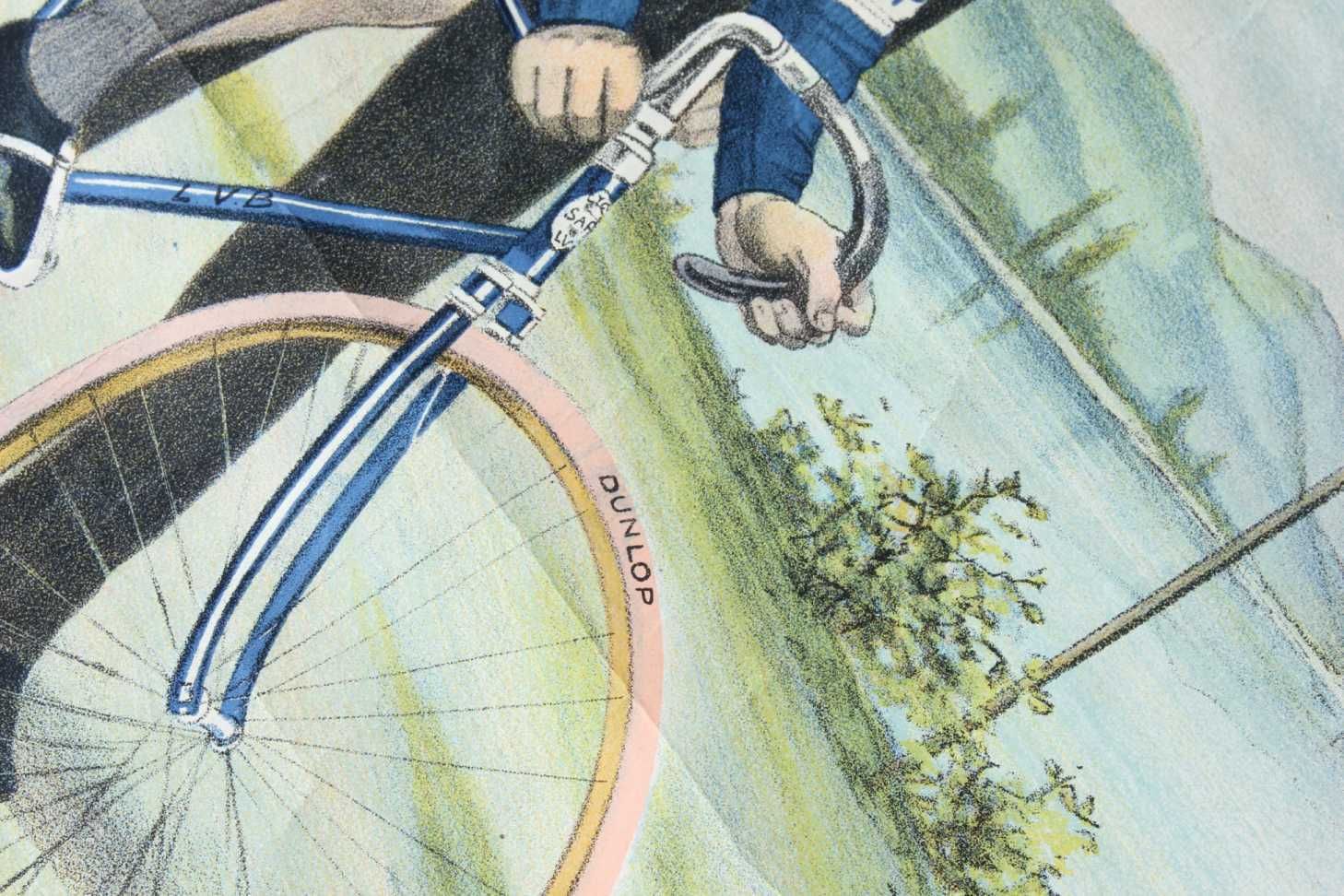 Saphir Cycles Poster. Francois Faber. Dunlop Bike Tyres Tour De France. photo 650.0