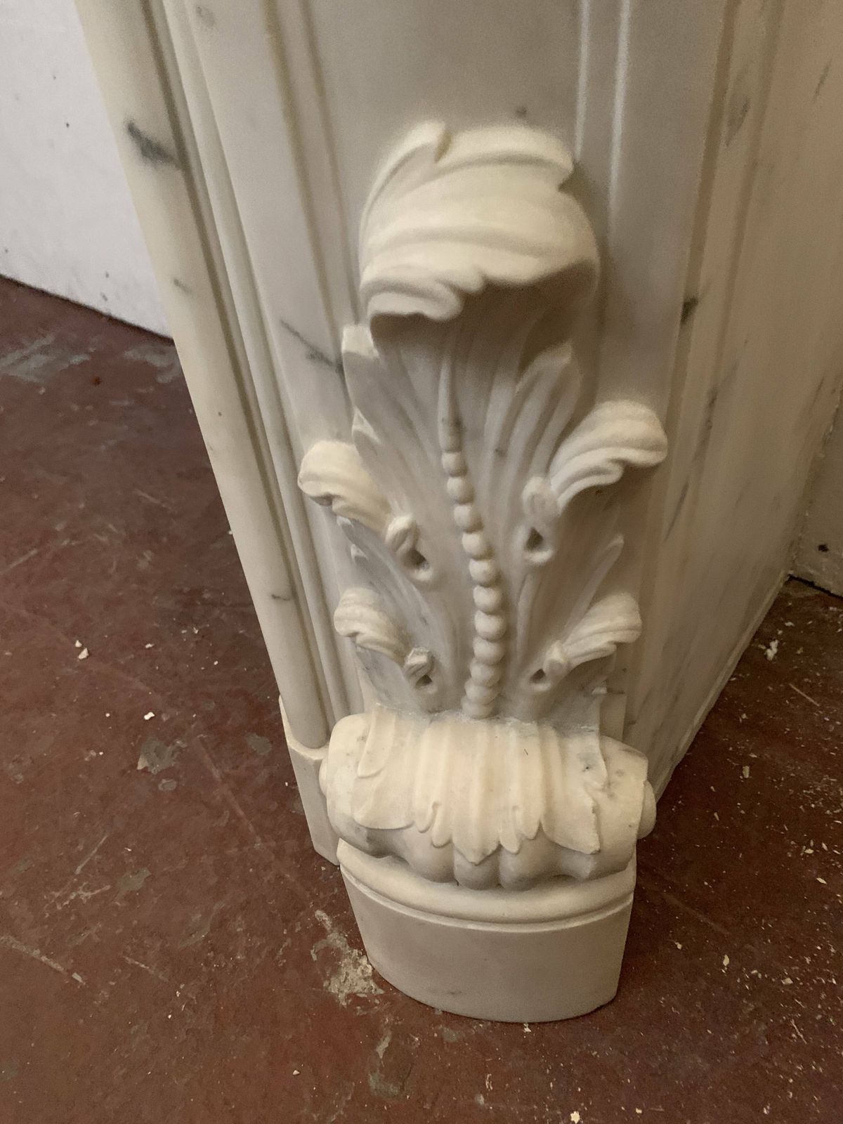 Louis XV Style Fireplace In White Carrara Marble, 19th Century photo 14521.5