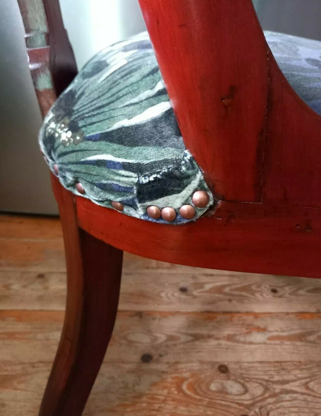 photo vinterior Victorian Mahoganay Solid Wood Chair With Blue House Of Hackney Velvet Limerence Fabric