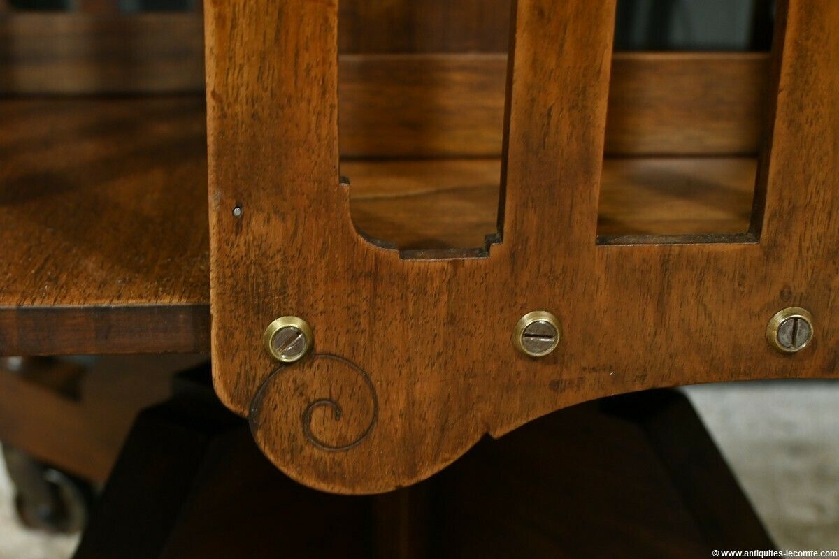 photo vinterior Revolving Walnut Bookcase, Stamped G.Lancelin – 1900