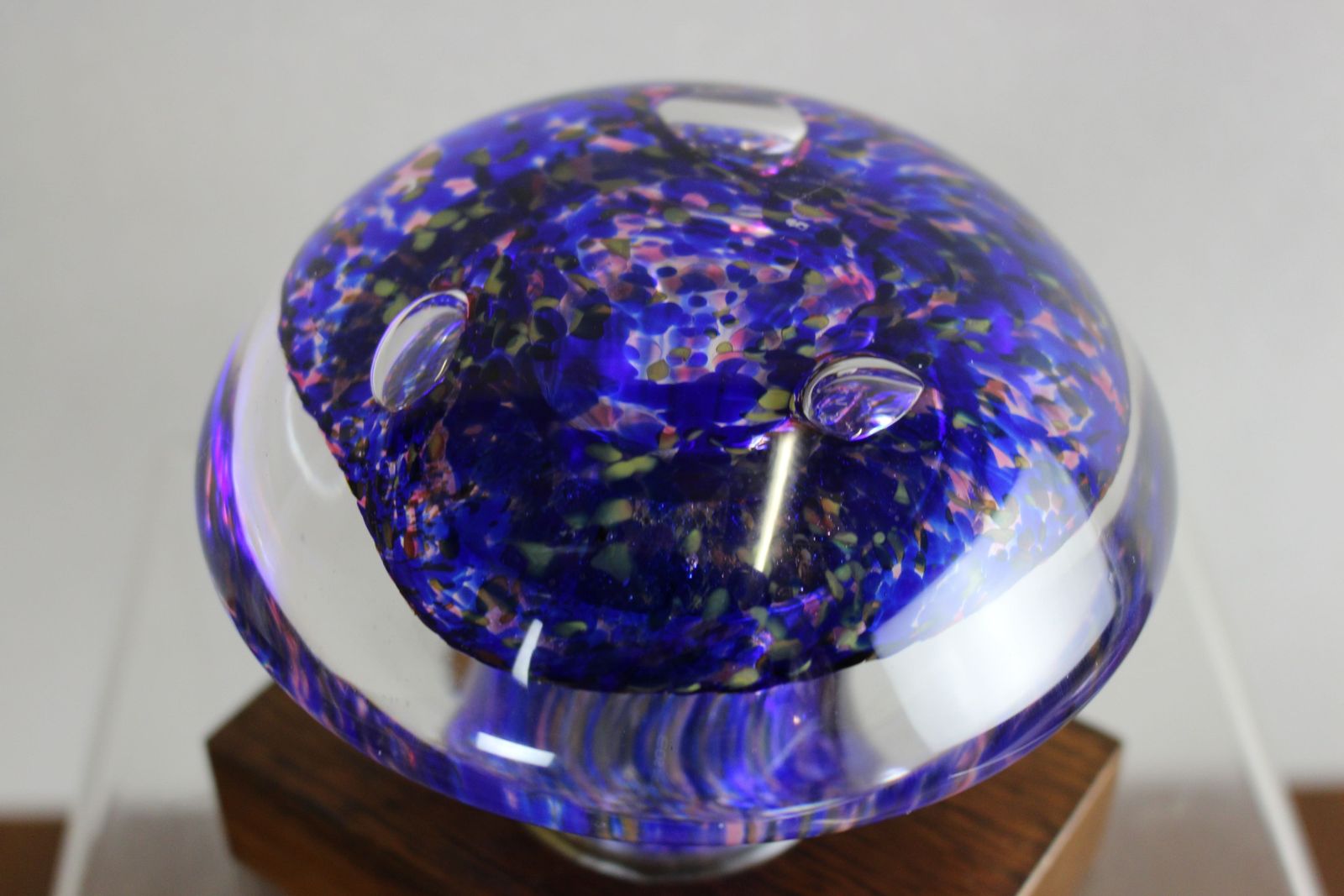 photo furniture Pair Mid 1970’s Royal Krona Glass Paperweights By Bengt Edenfalk