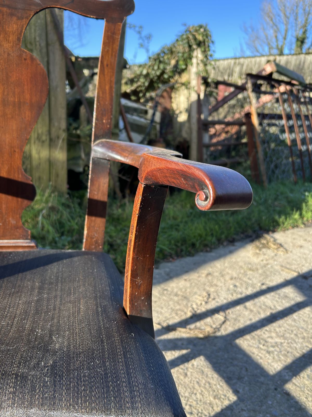 photo buy Georgian Mahogany Large Proportion Open Arm Desk Chair