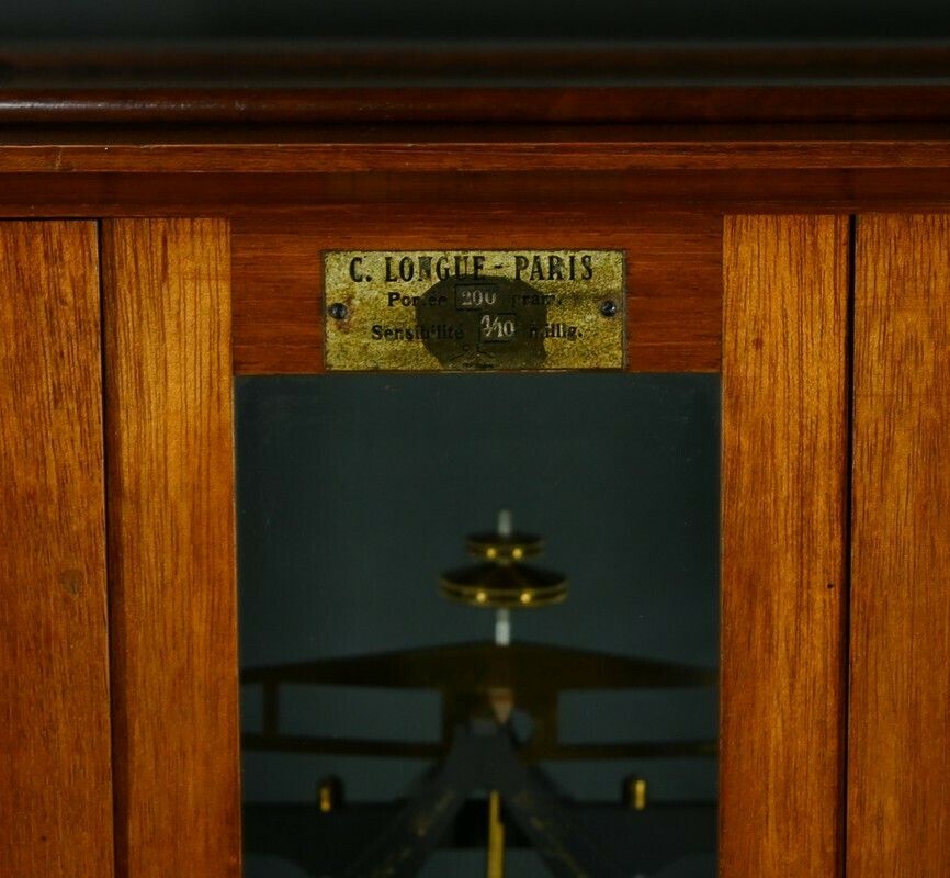 Aperiodic Precision Balance In Mahogany, A.Collot & C.Longue – 1900 photo vintage