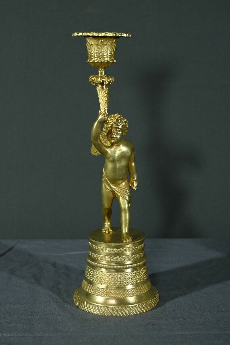Pair Of Gilt Bronze Candlesticks – Mid 19th Century photo 1220.0