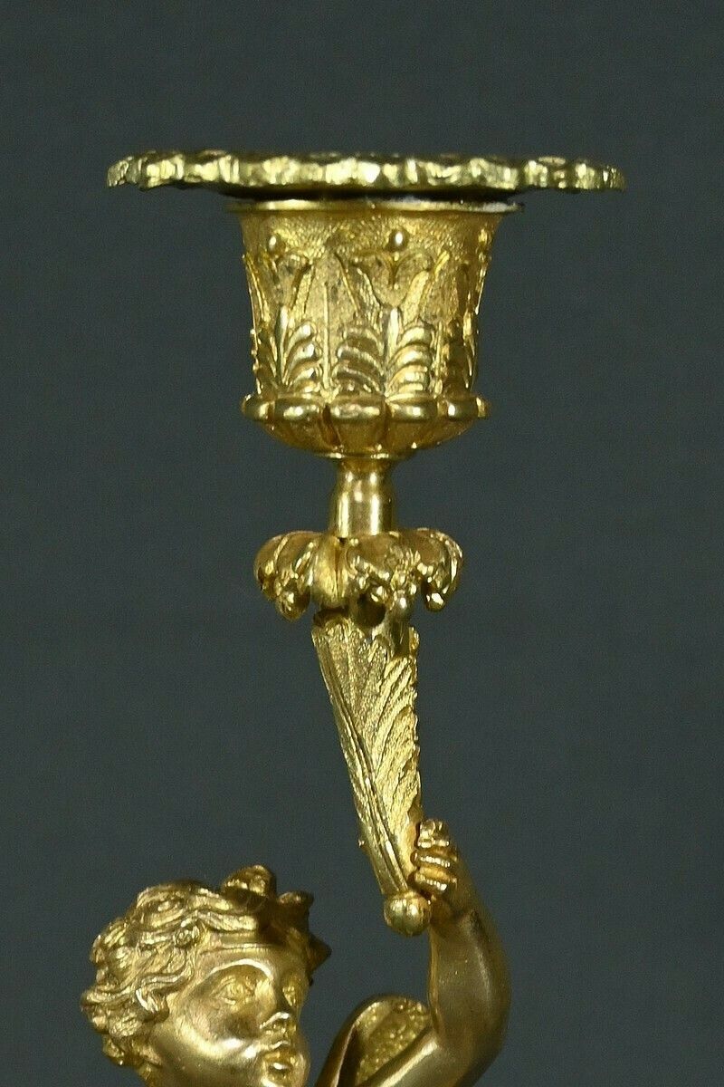 1220.0 Pair Of Gilt Bronze Candlesticks – Mid 19th Century photo