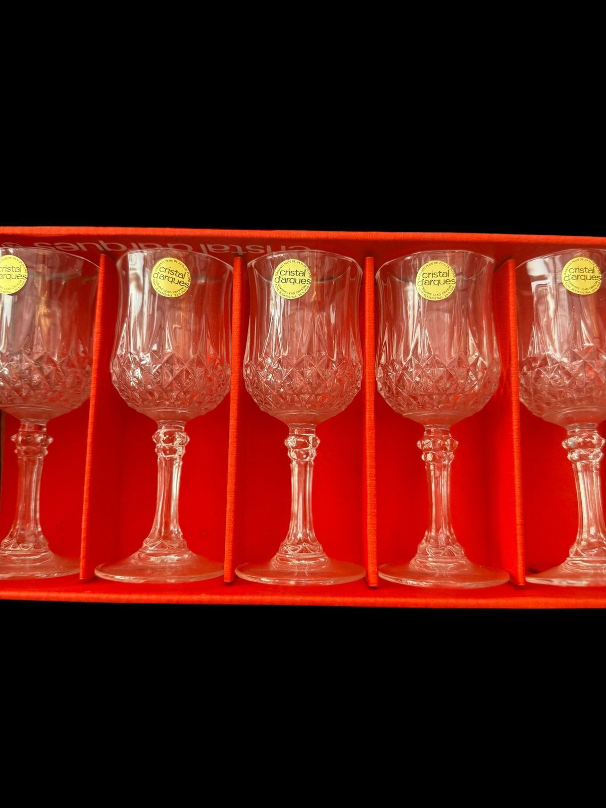 Vintage Cristal D’arques Longchamp Crystal Glasses 6cl / Set Of 6 / 24% Lead Crystal / photo vinterior