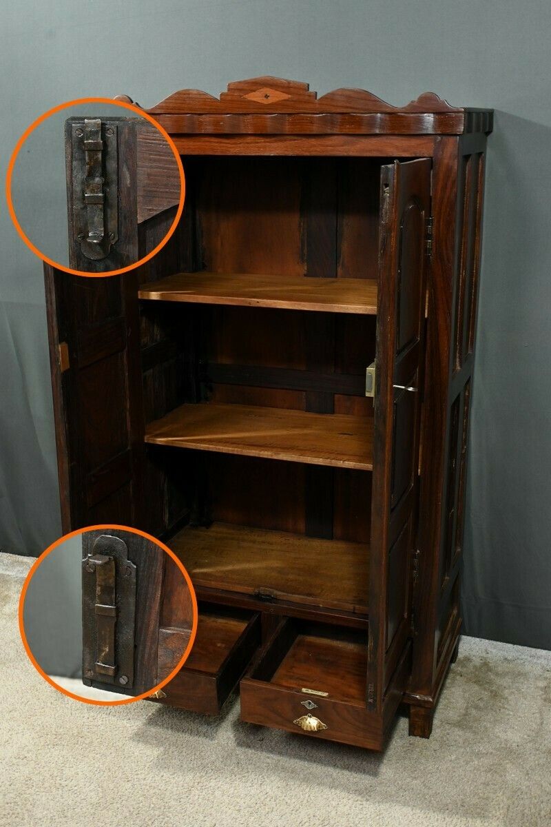 photo vinterior Pondicherry Spice Cabinet, In Teak And Rosewood – 1900