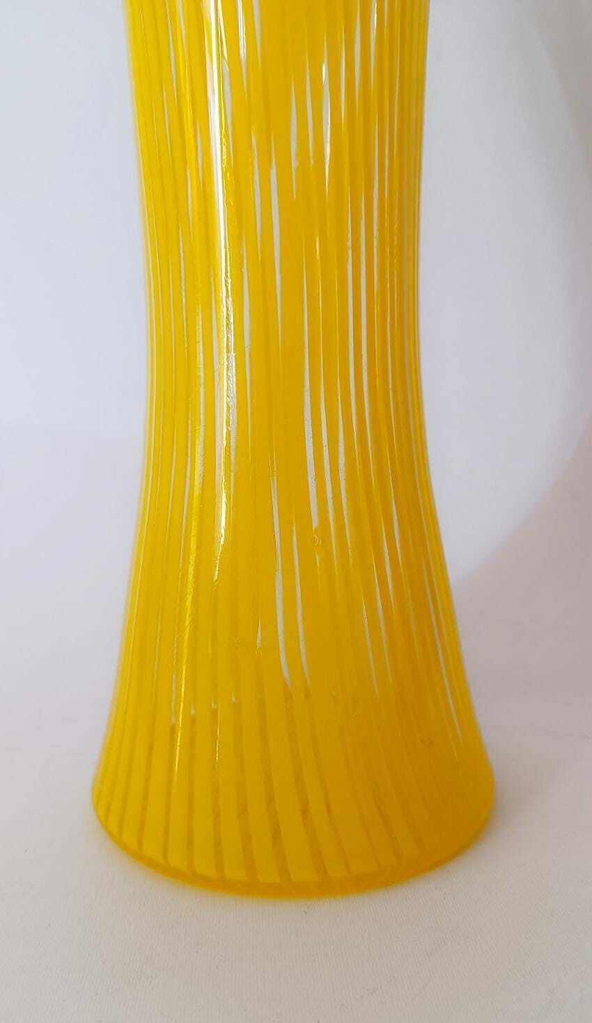 Large Murano Glass Vase Filigree Yellow Vintage Design By Santillana Martens photo furniture