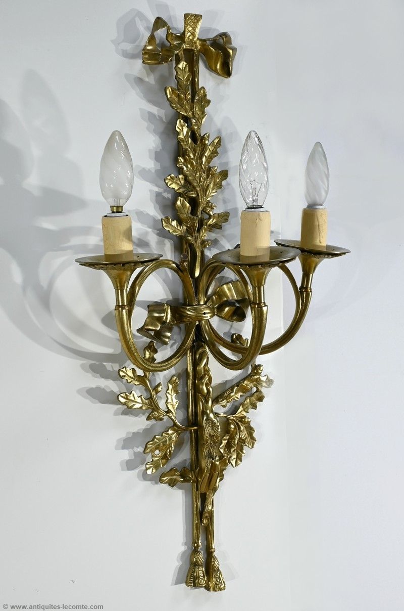 Bronze Wall Lights, After C.Galle, Napoleon III Period – Mid 19th Century photo Lighting
