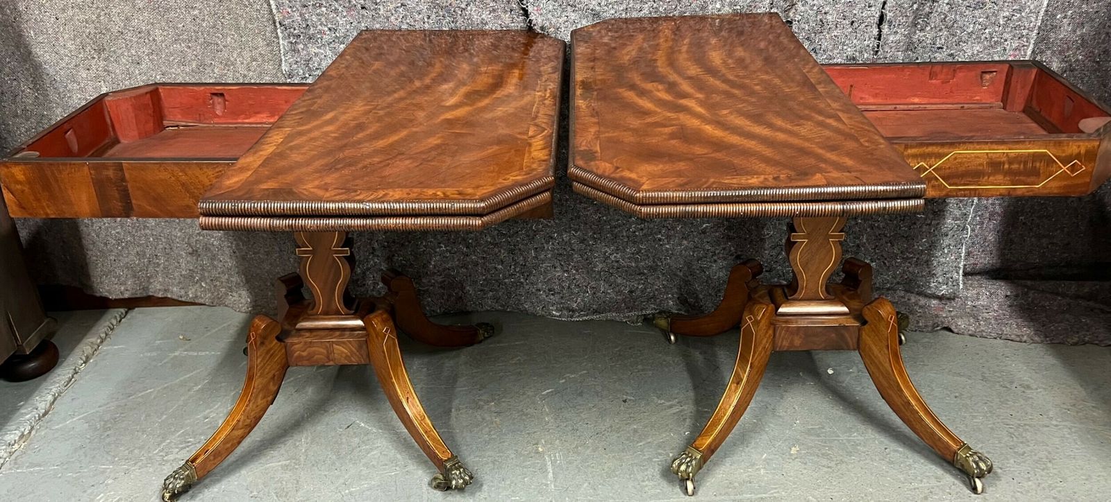 photo for sale Pair Of Regency Mahogany & Inlaid Card Tables