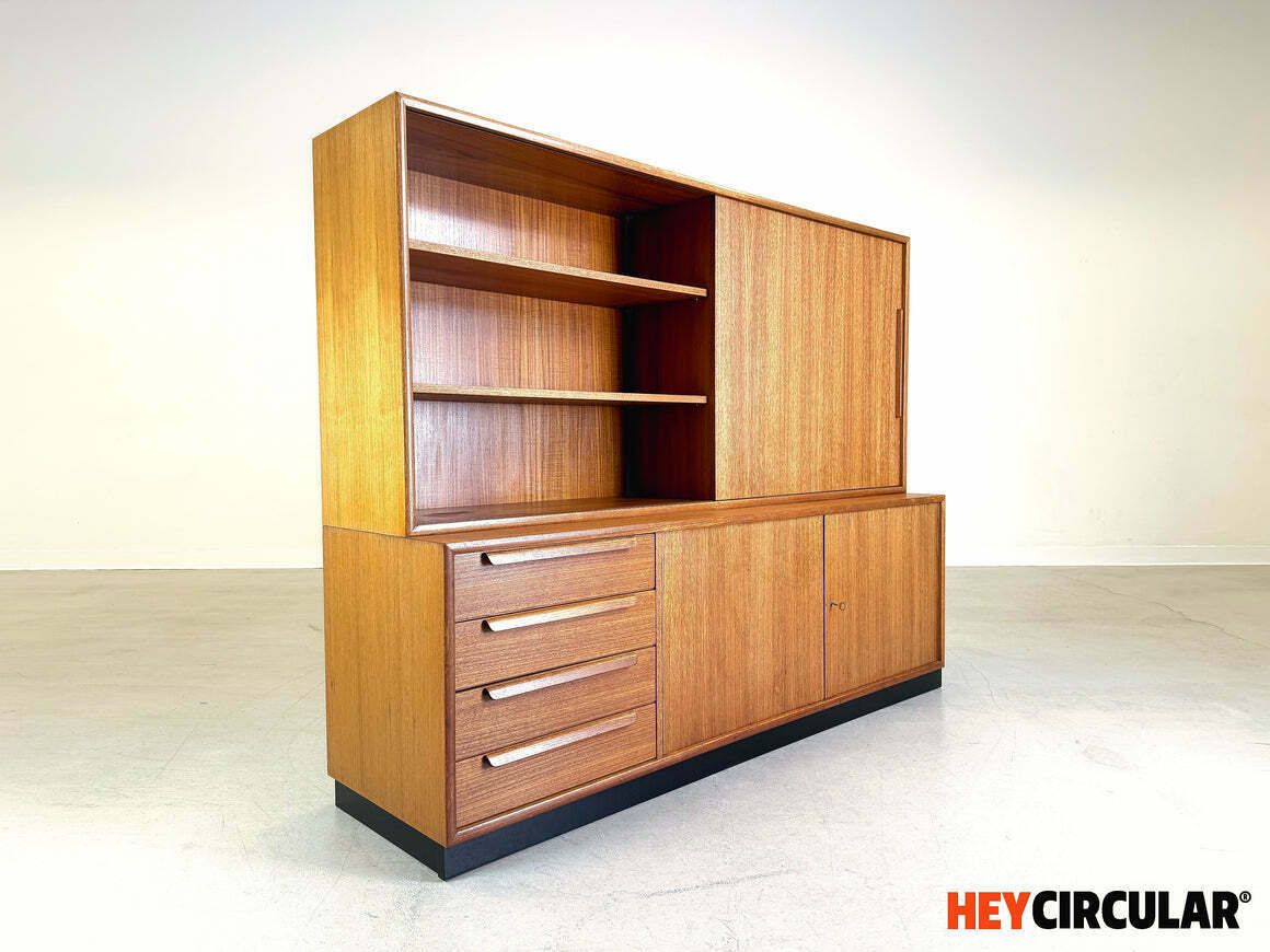 Mid Century Wk Furniture Teak Sideboard Cabinet Shelf Vintage photo for sale