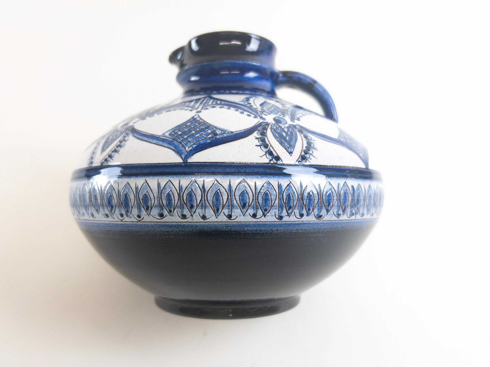 photo furniture Gebrüder Haas Vase Jug   Handmade Botanical Decor Blue And White Vase   Made In Lichtenstein