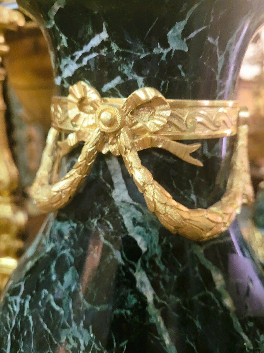 Pair Of Marble And Bronze Cassolettes, 19th Century photo 2850.0