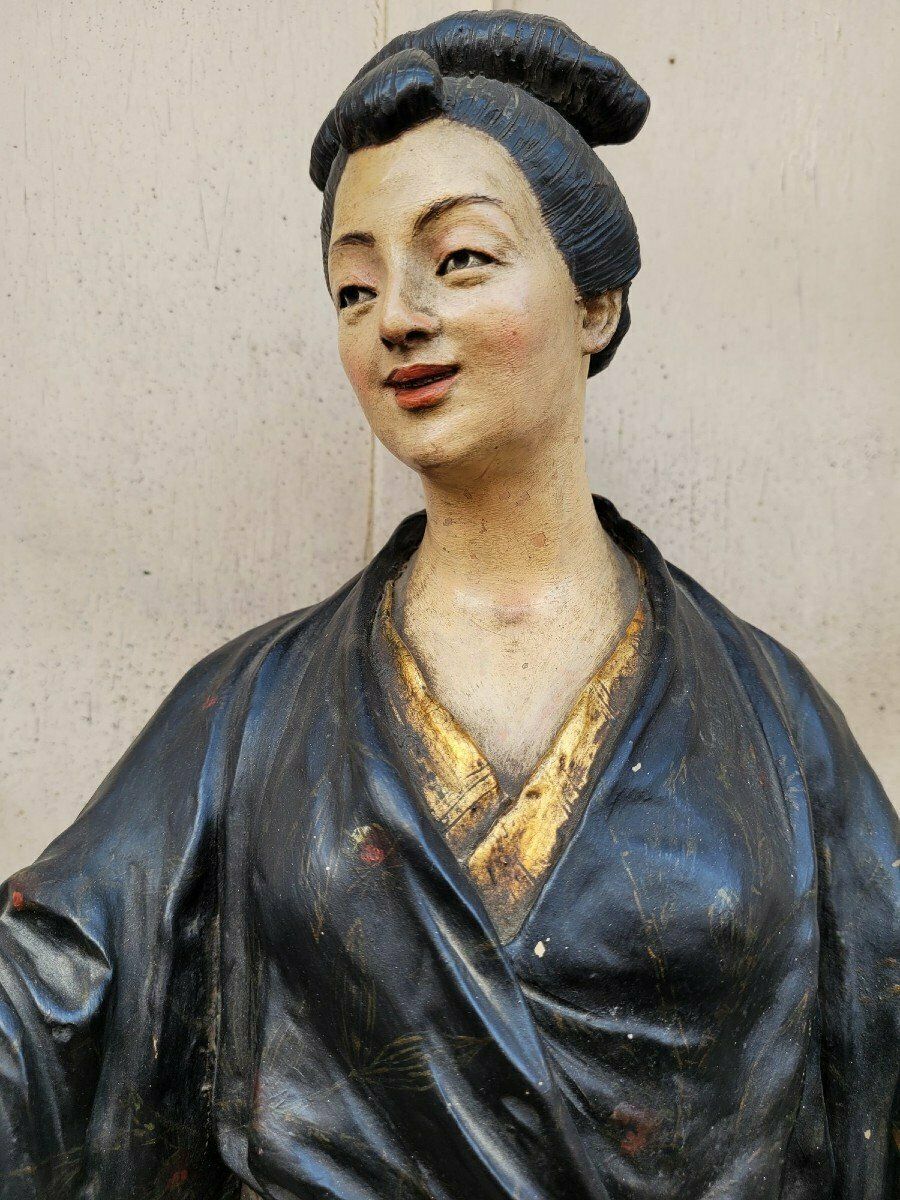 photo furniture Att à Goldscheider, Japanese, Painted Terracotta Sculpture, 19th Century