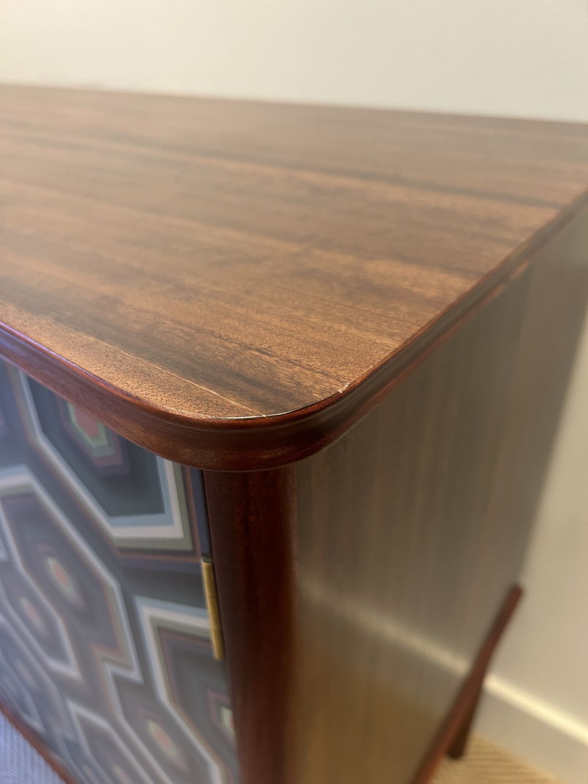Furniture Walnut & Rosewood Upcycled Sideboard, 1950’s Gimson & Slater Geometric photo