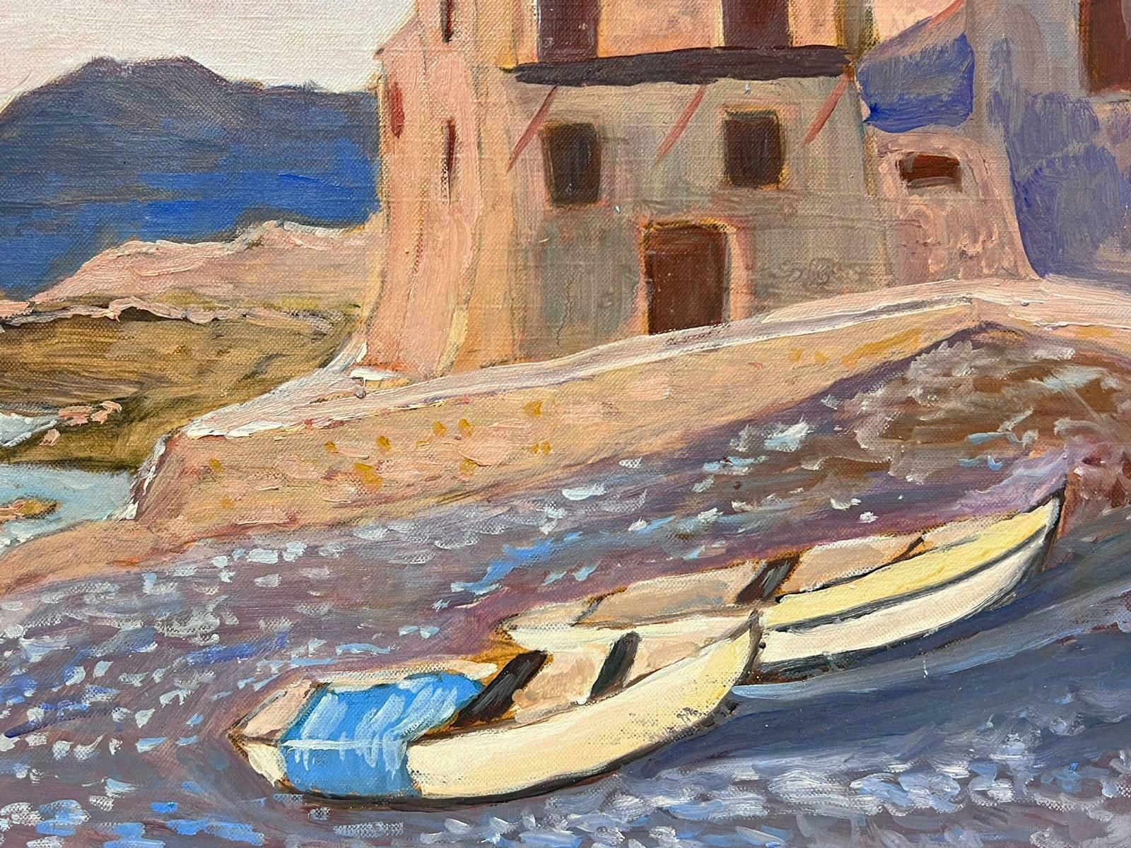 Georges Bordonovecontemporary French Impressionist Oil Rowing Boats Waiting On The Bay photo Art