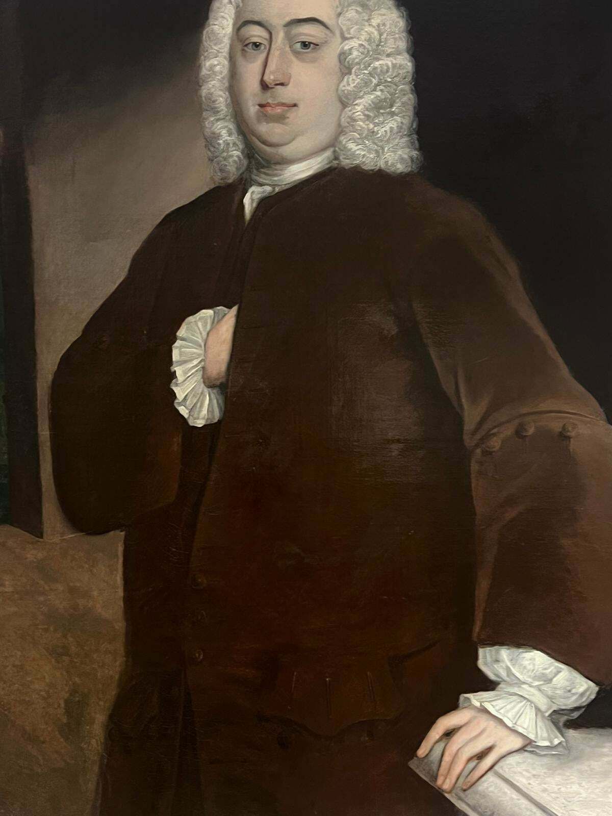Fine 18th Century English Portrait Of Aristocratic Gentleman Huge Oil Painting photo 3077.0