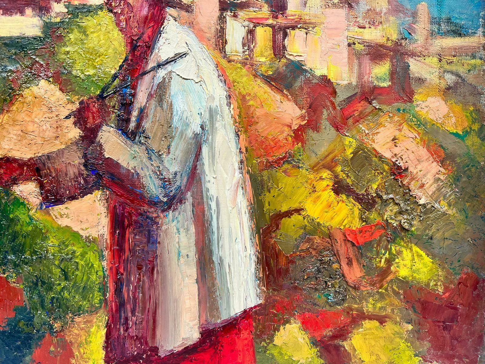 Josine Vignon1950's French Post Impressionist Cubist Oil Artist Painting At Easel In Provence1950's photo 1693.0