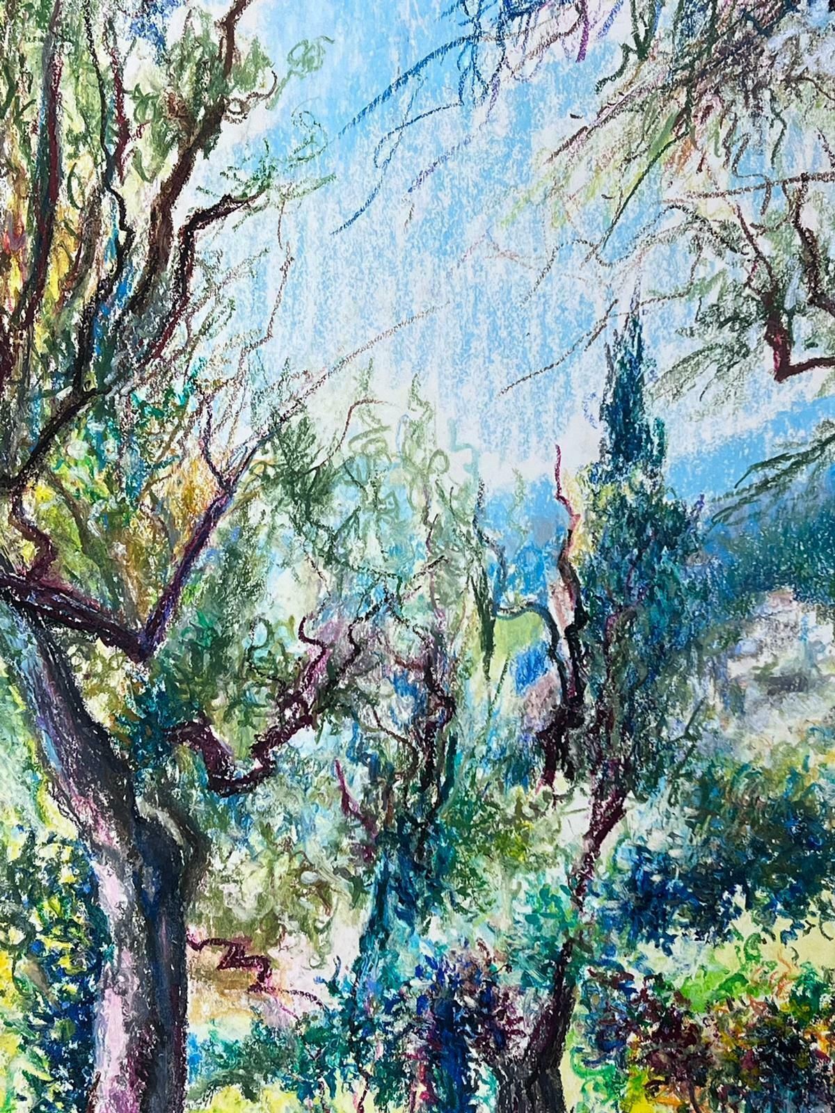 Josine Vignon1950s French Post Impressionist Bright Pastel Summer Woodland Painting Provence1950s photo for sale