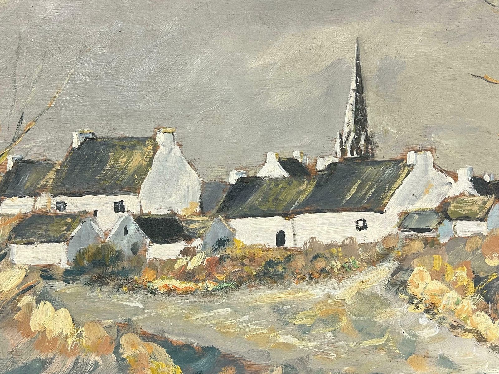 Fanch Lelquiet Rustic Village Track In Winter Peaceful Oil Landscape Painting 20th Century photo Art