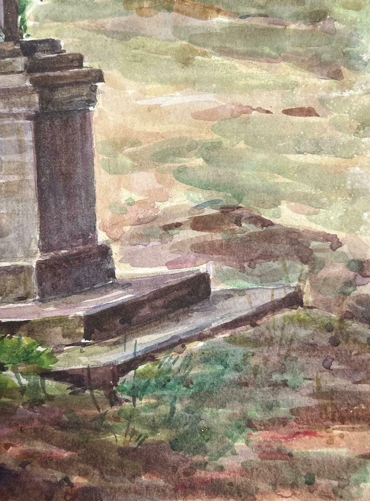 Louise Alixcross Statue Monument 1930's French Watercolour Landscape1940's photo furniture