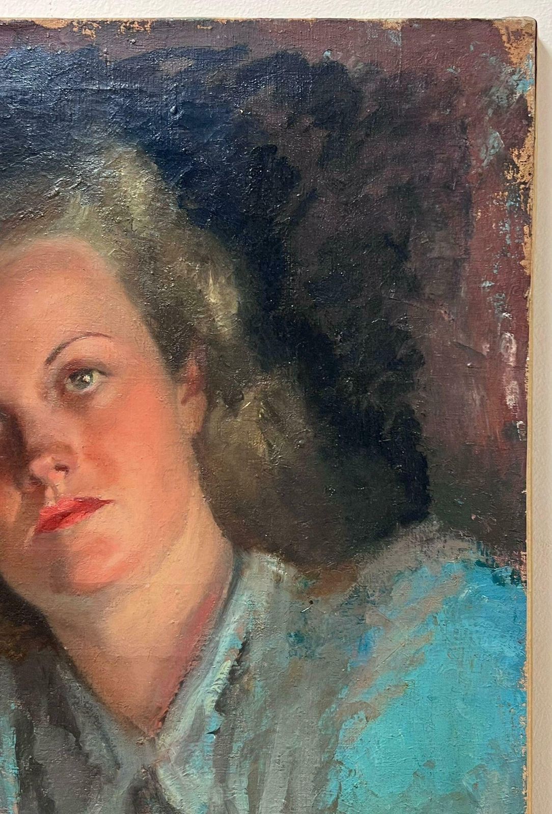 Jean Dulacfine 1940's French Post Impressionist Oil Painting Portrait Of Artists Model1940's photo buy
