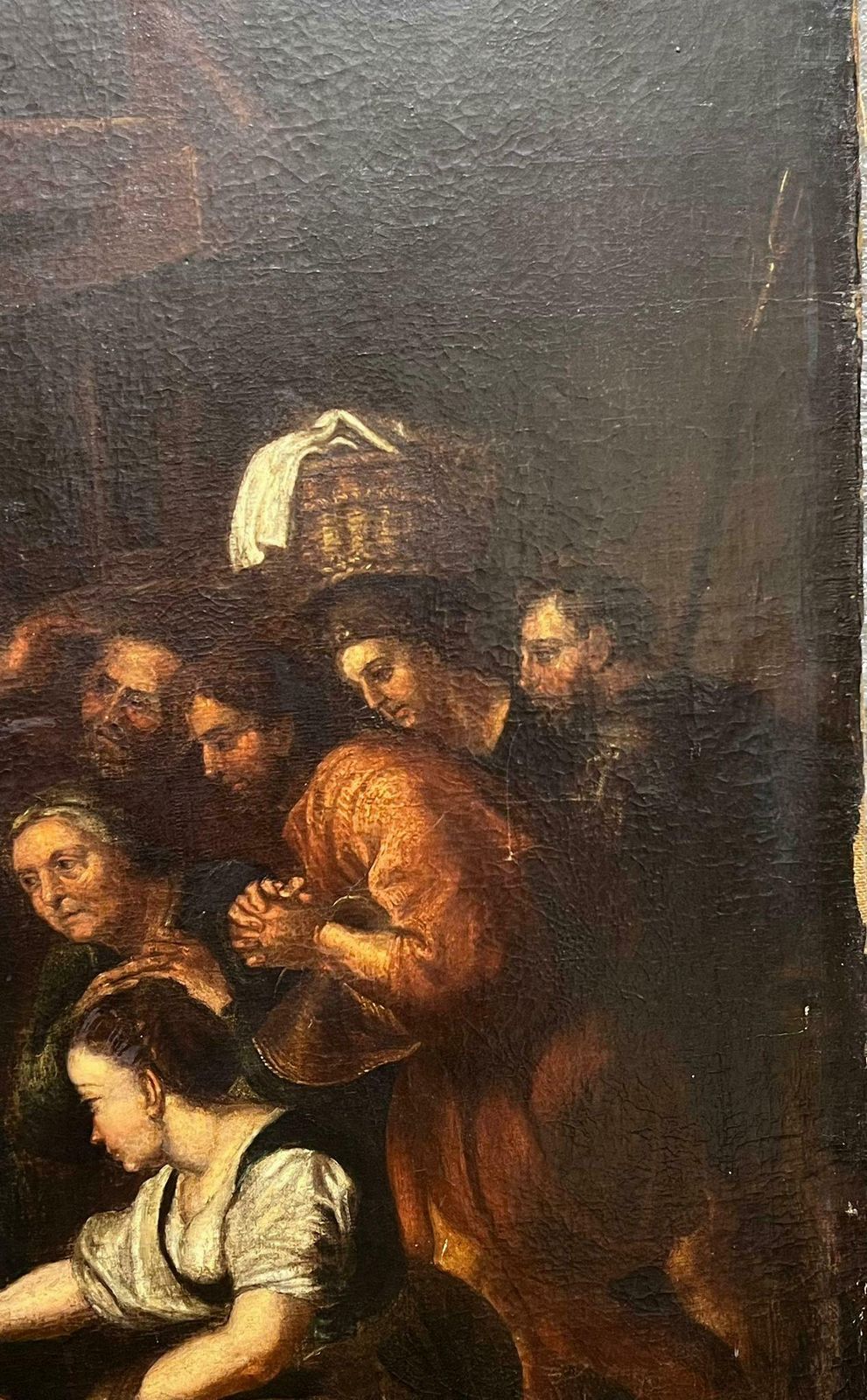 18th Dutch Old Mastervery Large 1700's Dutch Old Master Oil Painting The Nativity Scene photo for sale