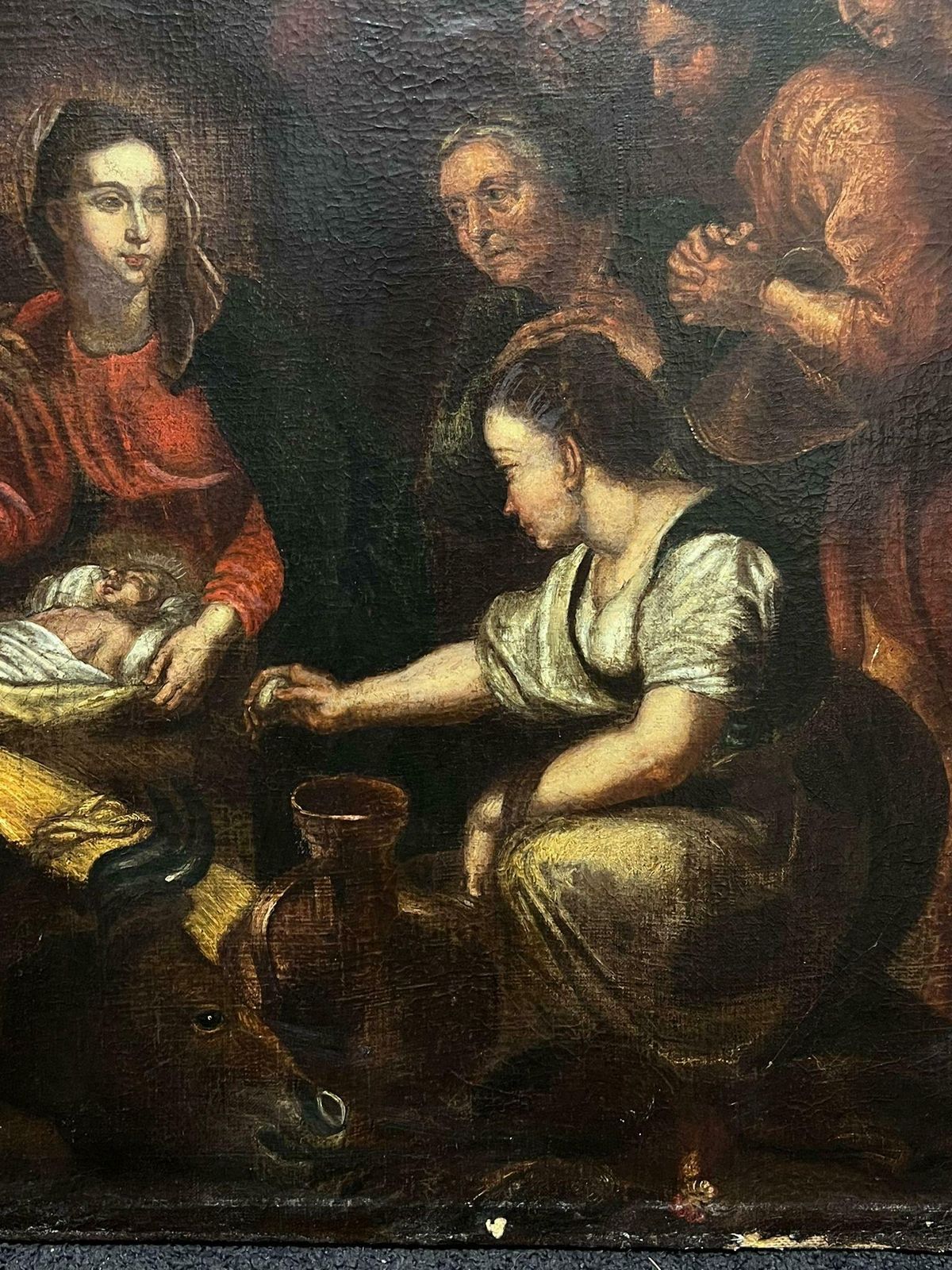 18th Dutch Old Mastervery Large 1700's Dutch Old Master Oil Painting The Nativity Scene photo Art