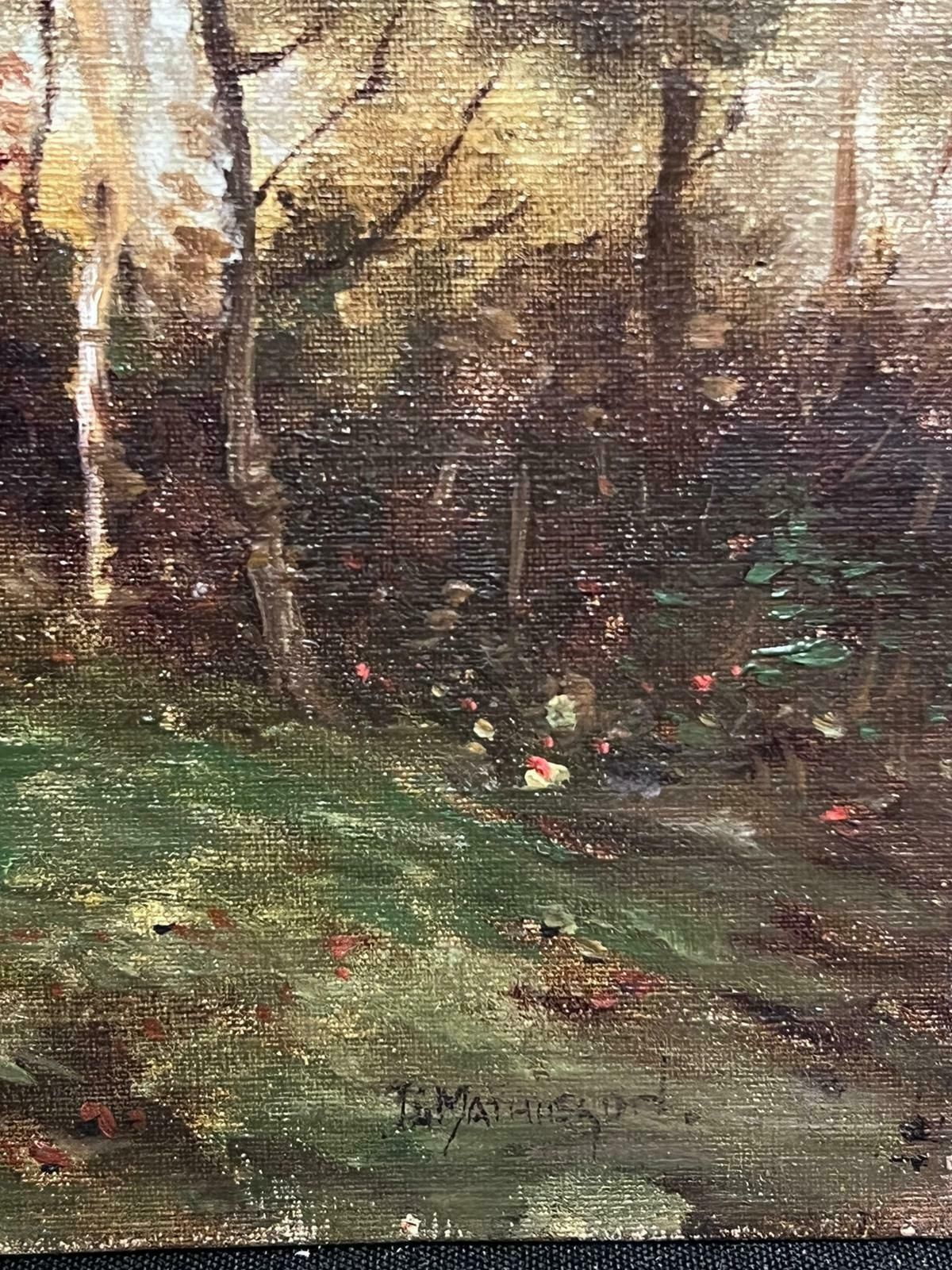 English Impressionist Signed English Impressionist Oil Painting Figure In Windswept Landscape Trees photo for sale