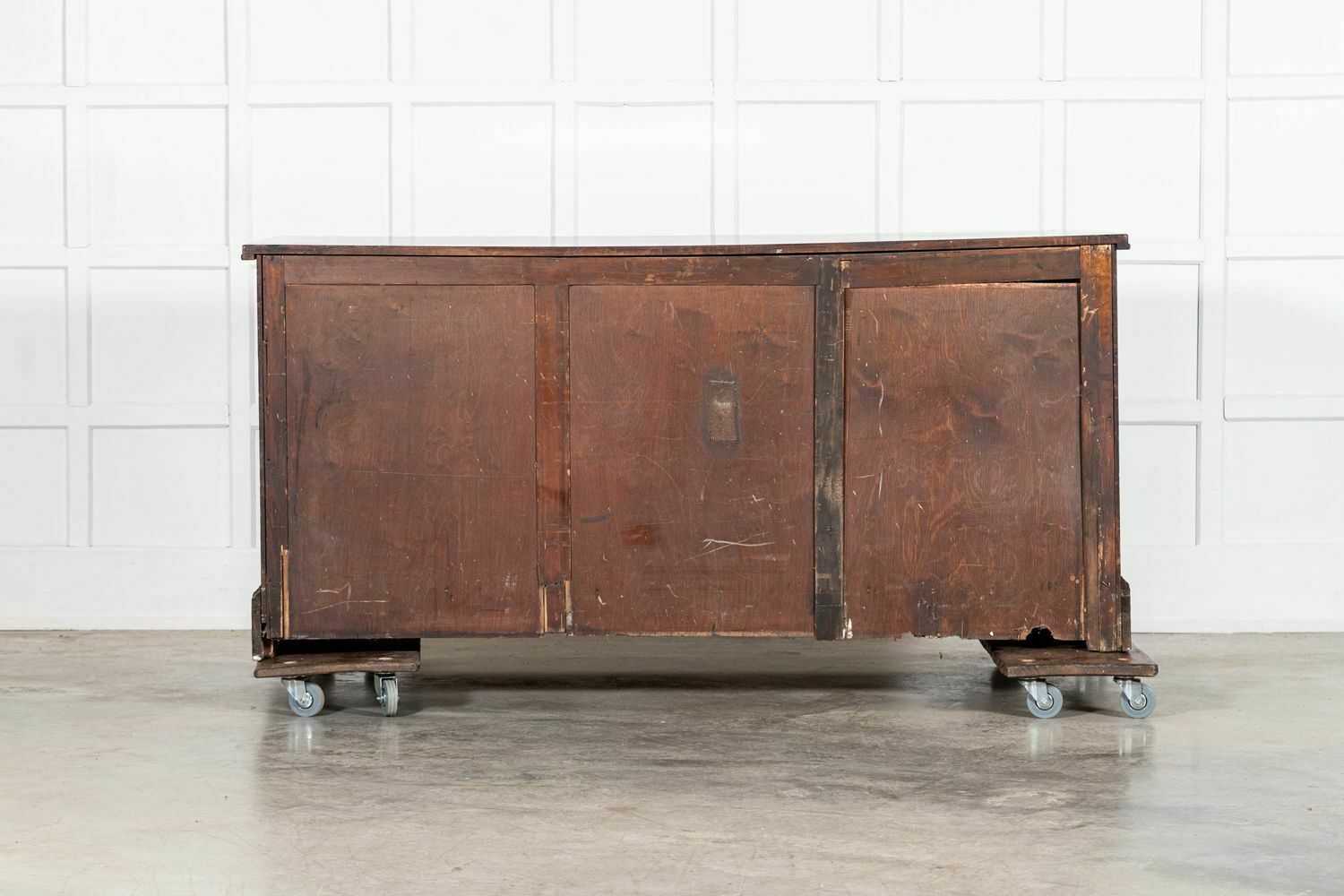 4543.0 Large 19thc English Mahogany Haberdashery Counter Bank Drawers photo