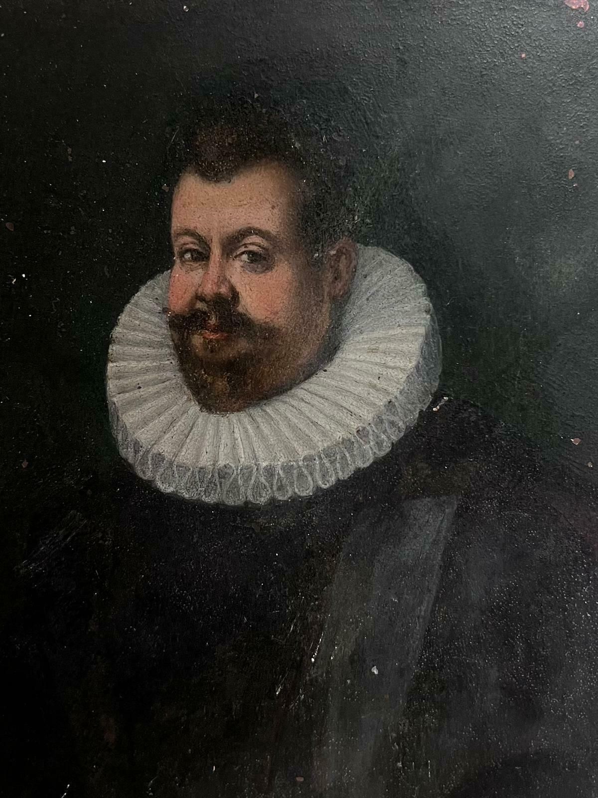 French/ Dutch 18th Centuryfine 1700's French/ Dutch Oil Painting On Copper Portrait Man Ruff Collar photo Art