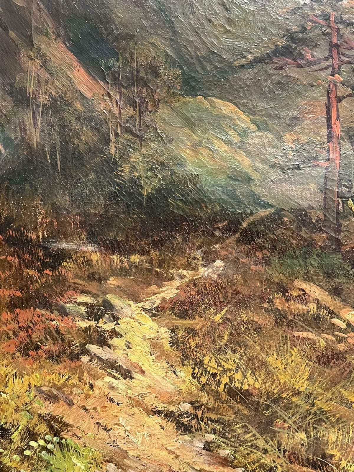 F. E. Jamiesonantique Scottish Highland Landscape Oil Painting Sunshine Over Loch Waters1920's photo Art