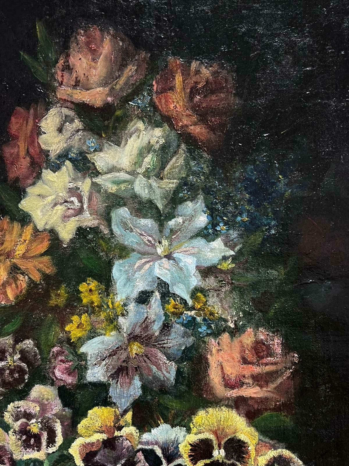 Antique Dutch Oilclassical Still Life Of Flowers Ornate Display Antique Dutch Oil Painting photo 2269.0