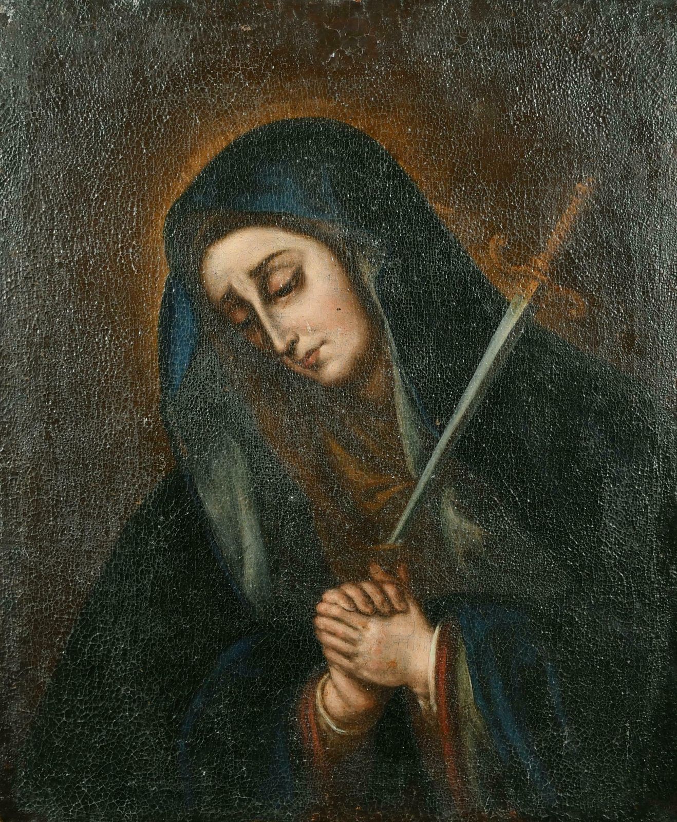 Unknownmanner Of Guido Reni (1575 1642) The Prophecy Of Simeon Large Antique Painting