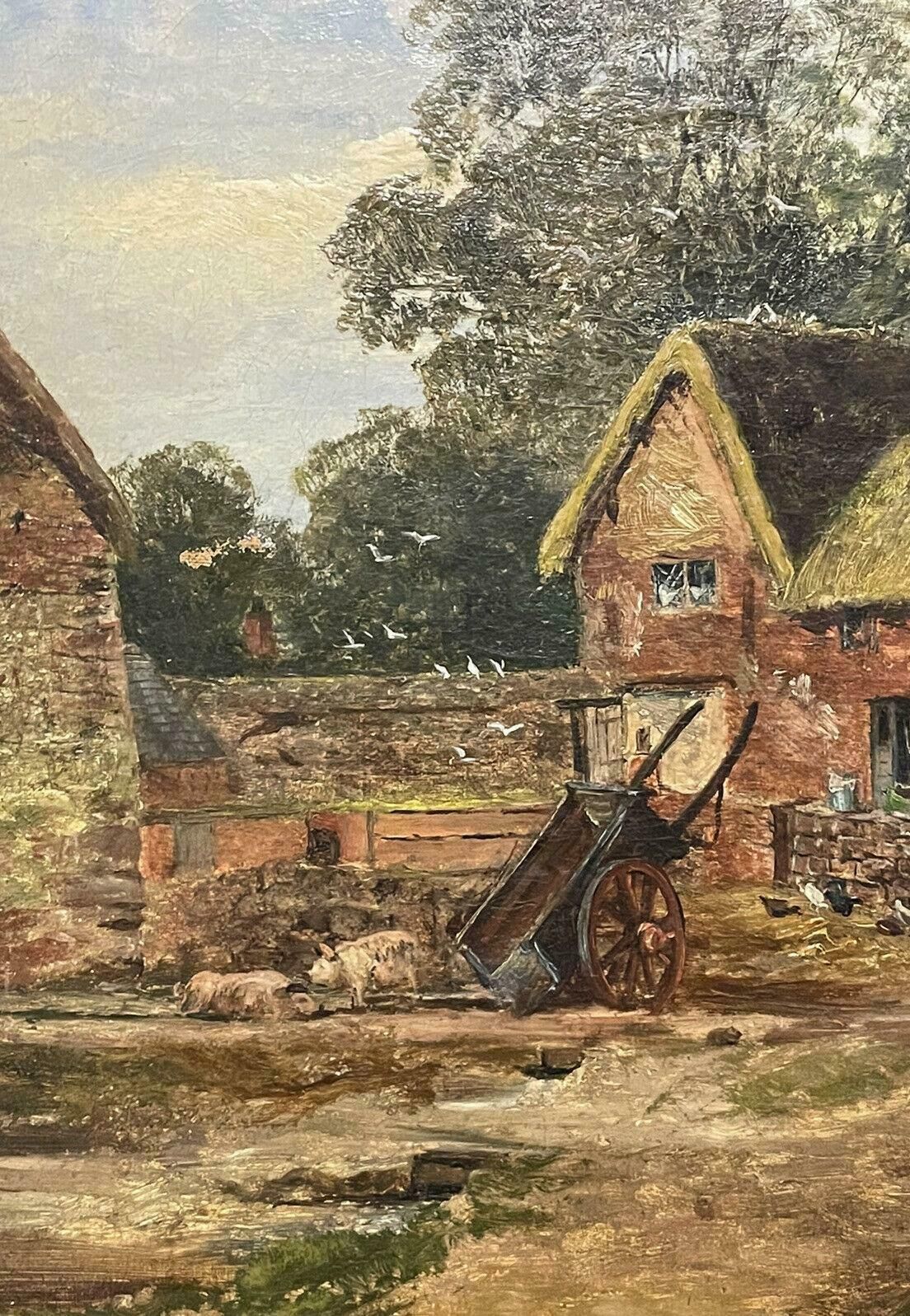 T Turnersigned Victorian English Oil Painting   Farmyard Scene Old Buildings  Dated 1875c. 1875 photo buy