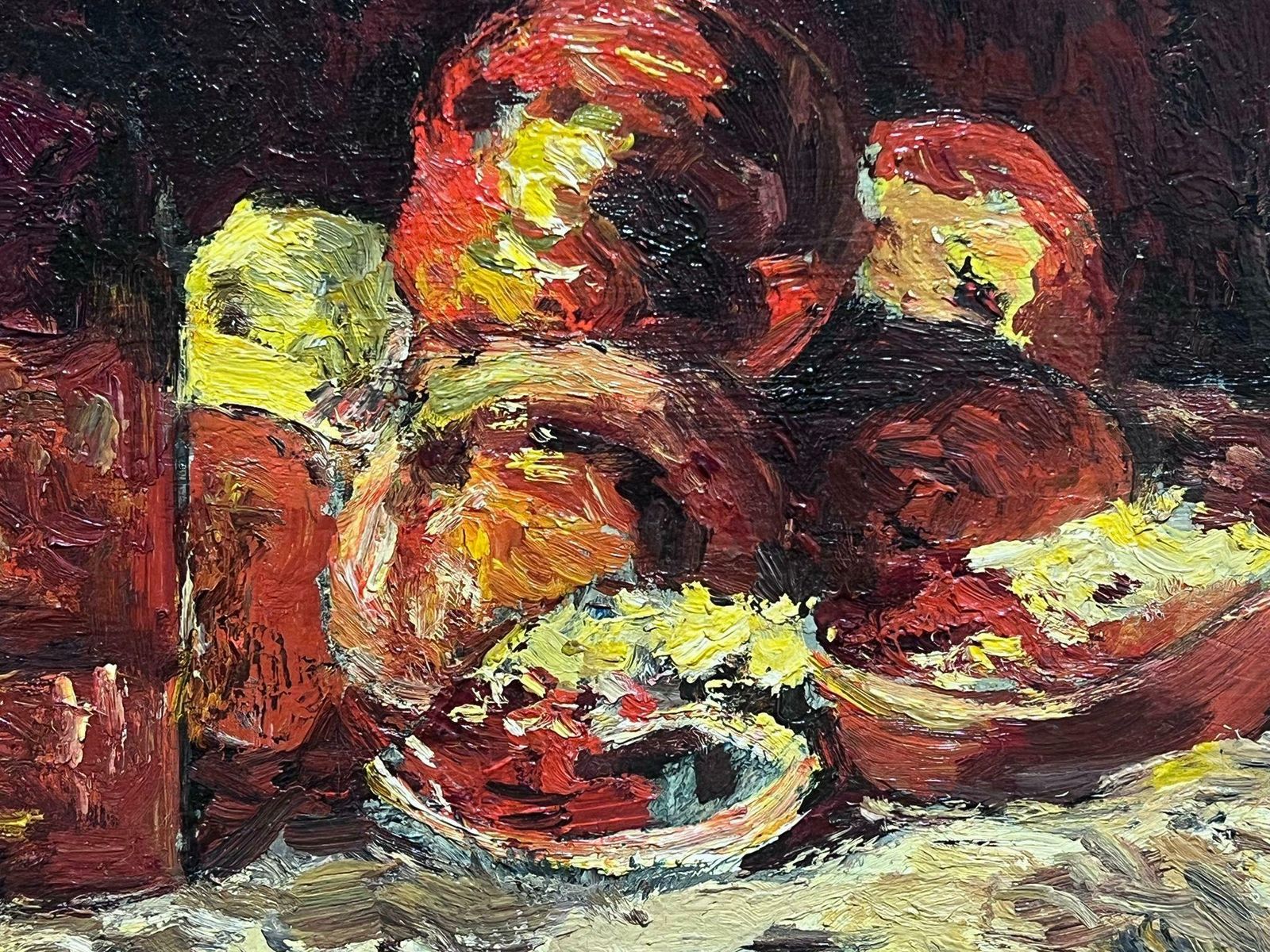 Paul Flaubertfrench Impressionist Signed Oil Painting Still Life Apples And Wine photo 1226.0