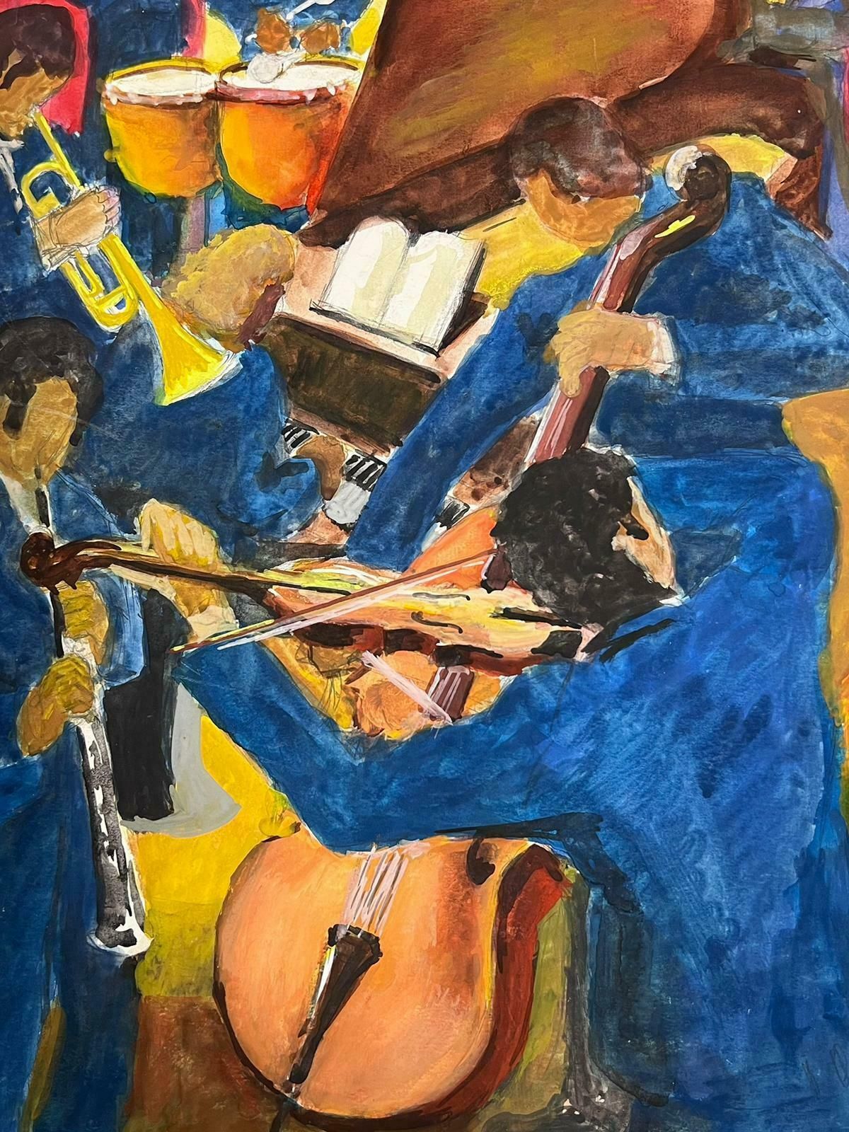 Guy Nicod The Orchestra Jazz Band Superb 20th Century French Modernist Painting photo for sale