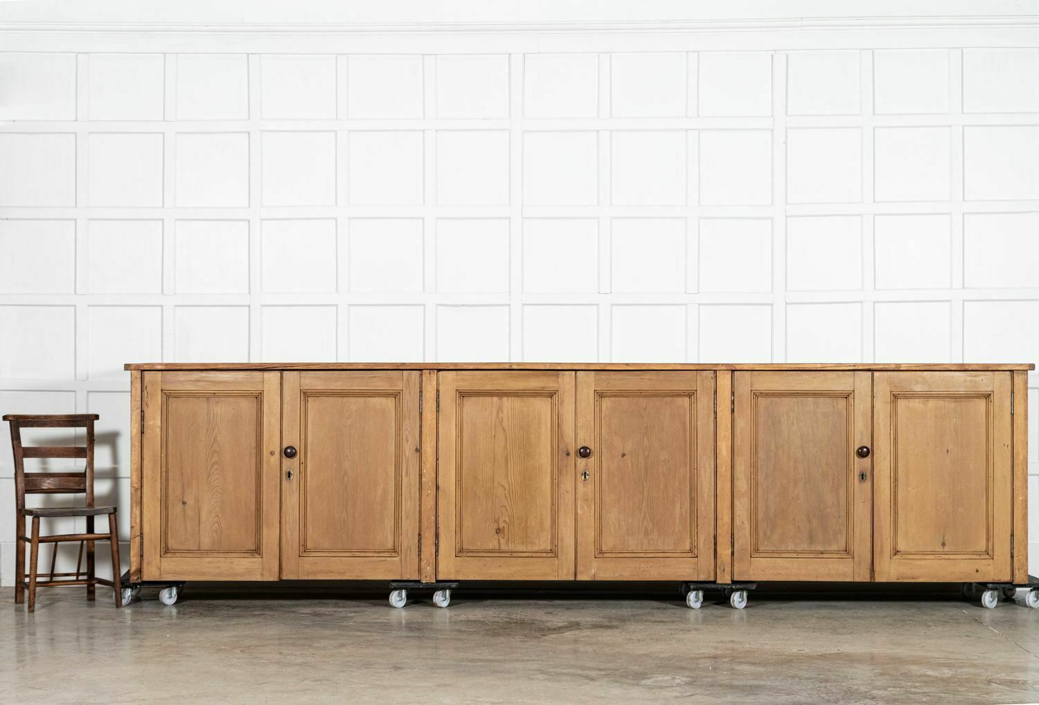 Monumental 19thc English Pine Dresser Base photo Furniture