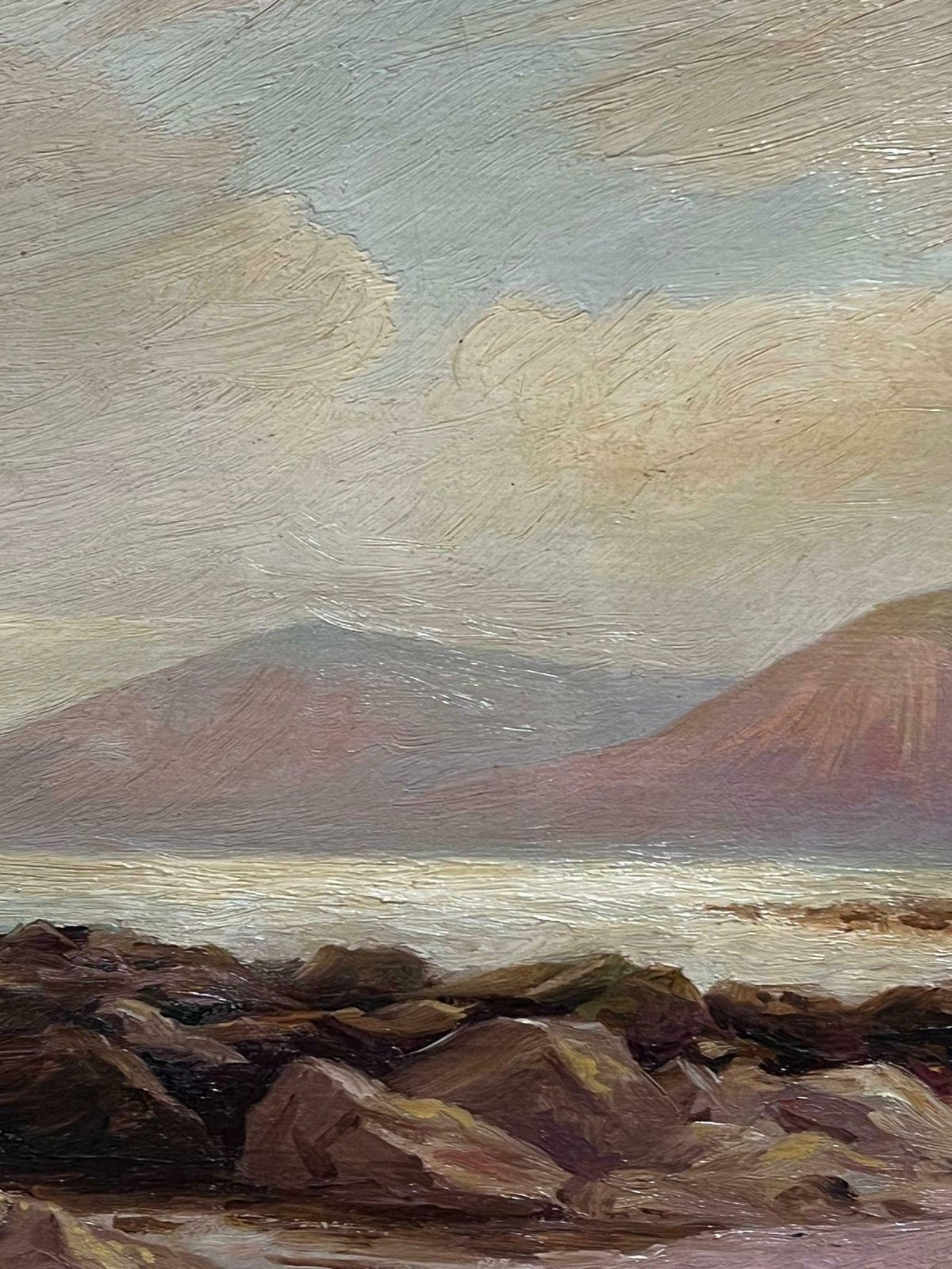 Herbert J. Dayantique American Signed Oil Painting Coastal Landscape Beach Scene & Cliffs photo Art