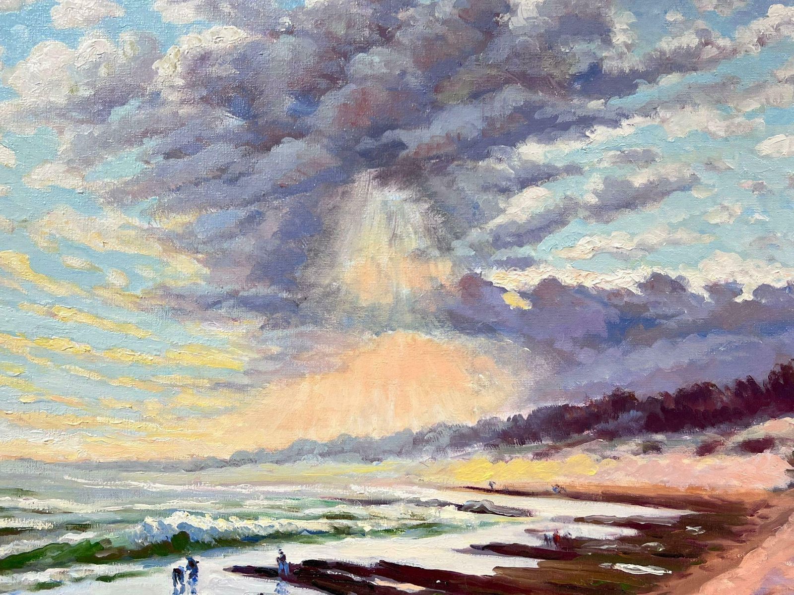 Georges Bordonovecontemporary French Impressionist Oil Dramatic Sky Over Coastal Beach Seascape photo 822.0
