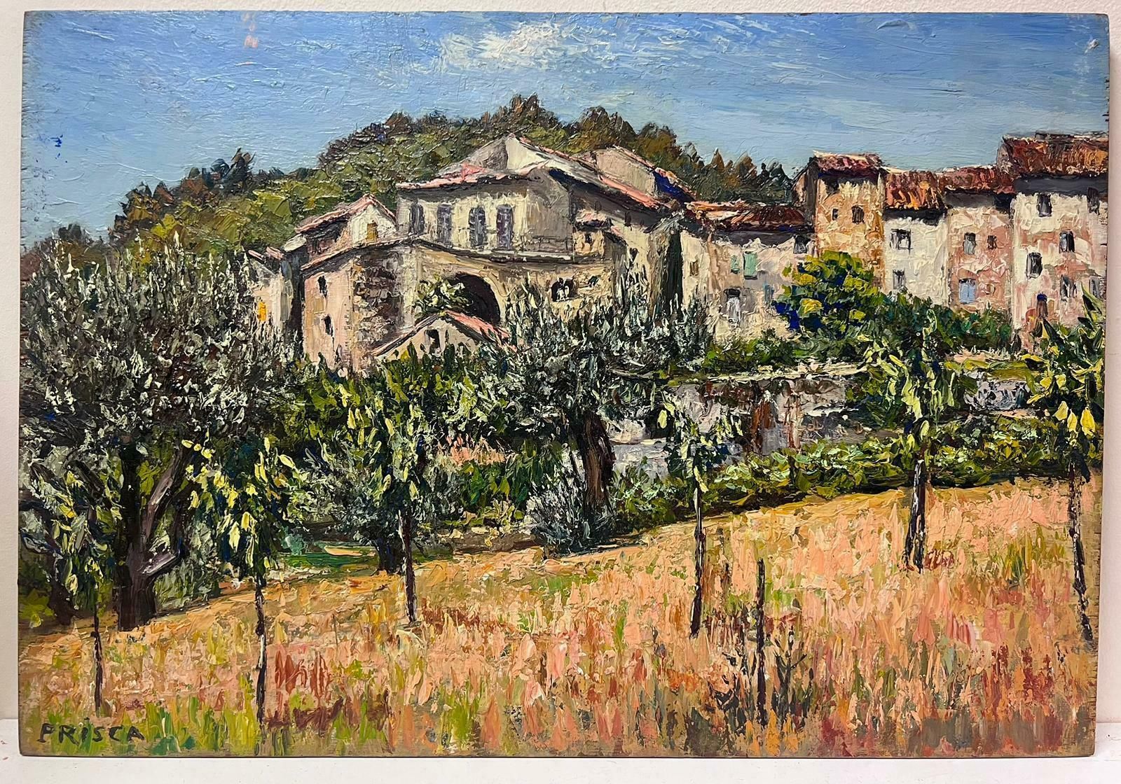 Josine Vignonbargemon Provencal Village Landscape 1950s French Post Impressionist Oil 1950s photo vinterior