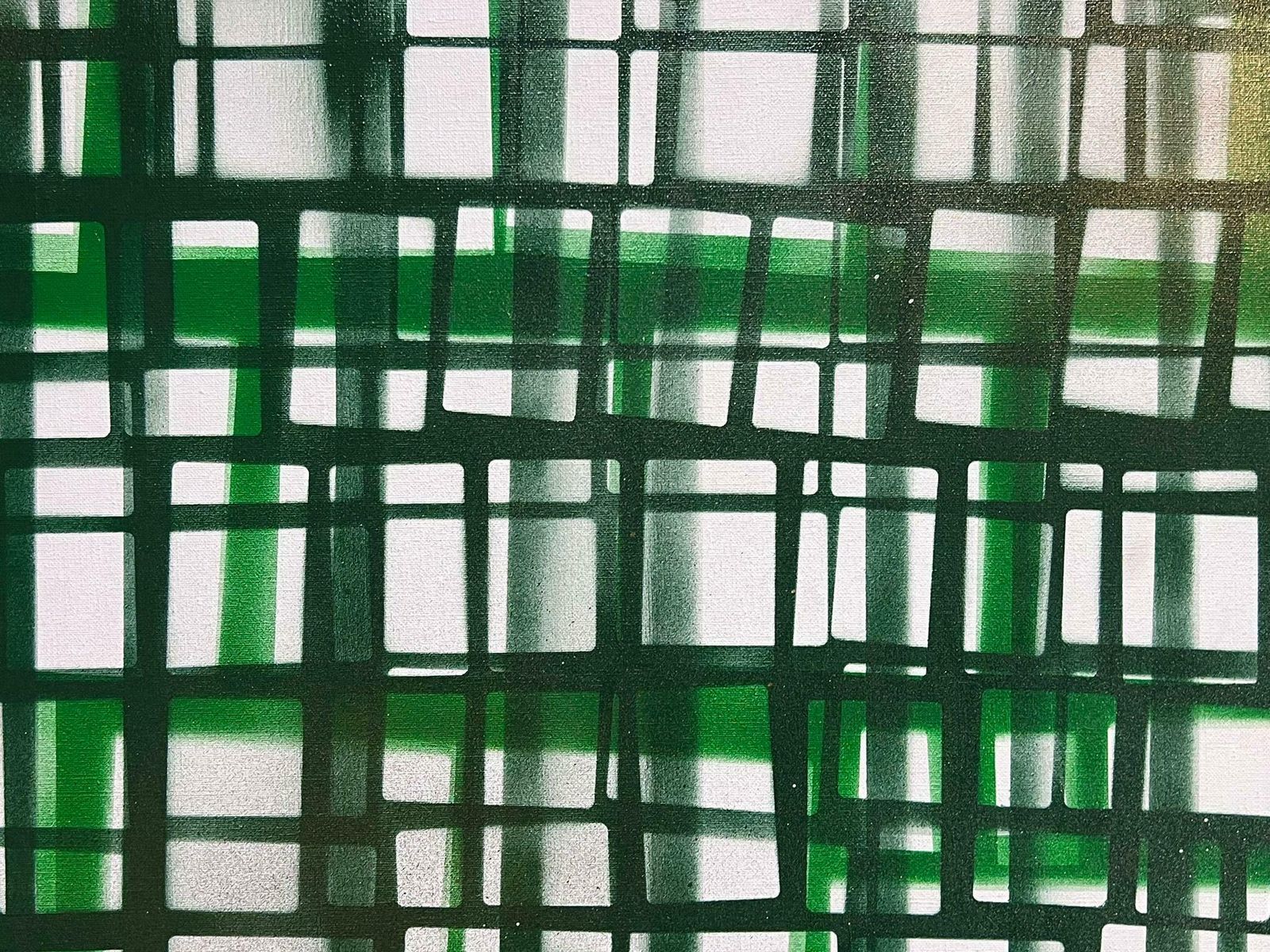 Michel Seguinlarge French Abstract Expressionist Painting Contemporary Green Squares photo 873.0