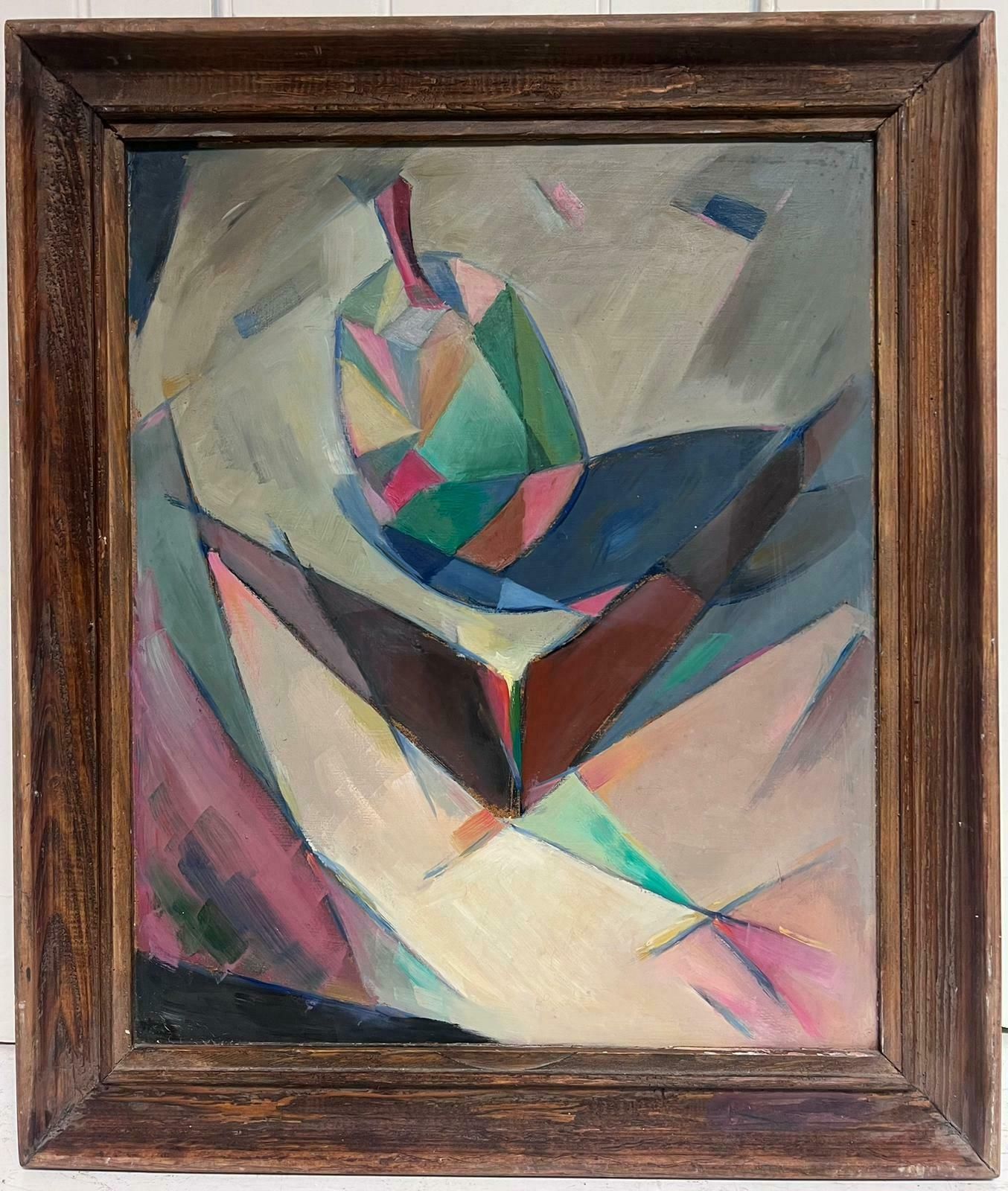 Paul Louis Bolot (French 1918 2003)20th Century French Cubist Still Life Oil Painting Apple Fruit1981 photo furniture