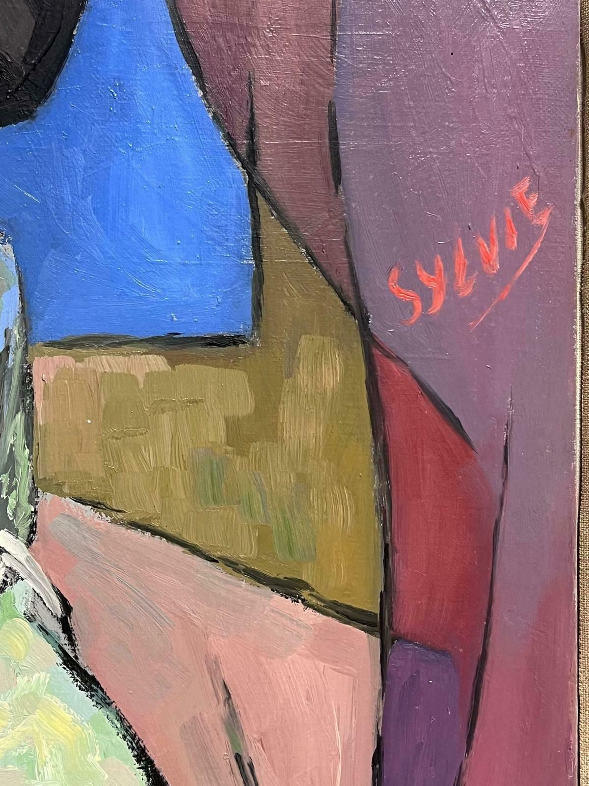 Paul Louis Bolot (French 1918 2003)1980's French Cubist Modernist Signed Oil Painting Fashionable Lady In Interior20th Century photo buy