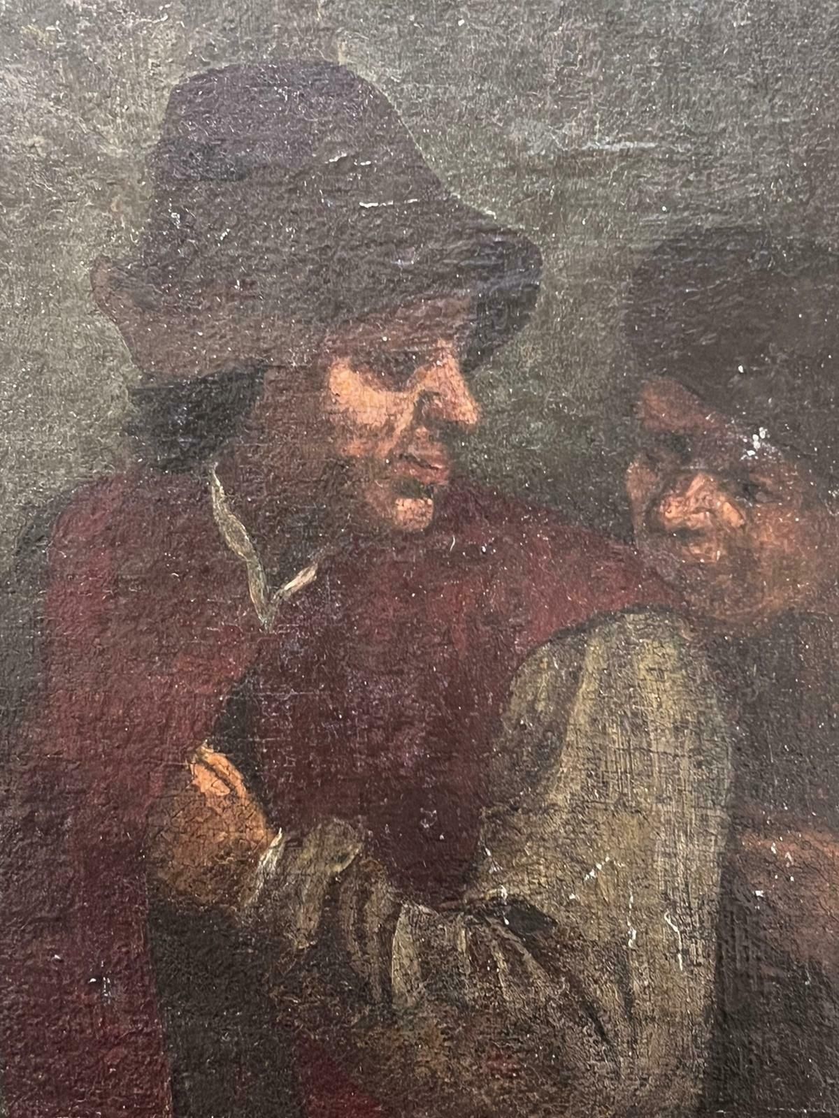 Fine 17th Century Dutch Old Master Oil Painting Two Topers In Deep Conversation photo furniture